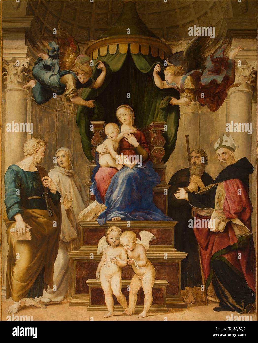 The Madonna del Baldacchino, painted by Raphael, depicting the Madonna ...