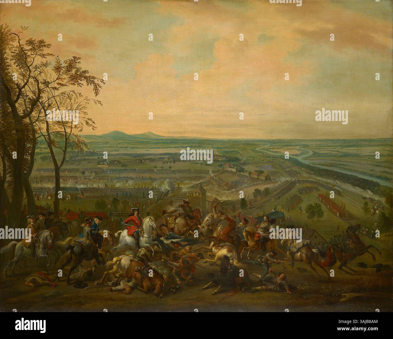 The Battle of Luzzara, 1702, is a painting copied after Jan van ...