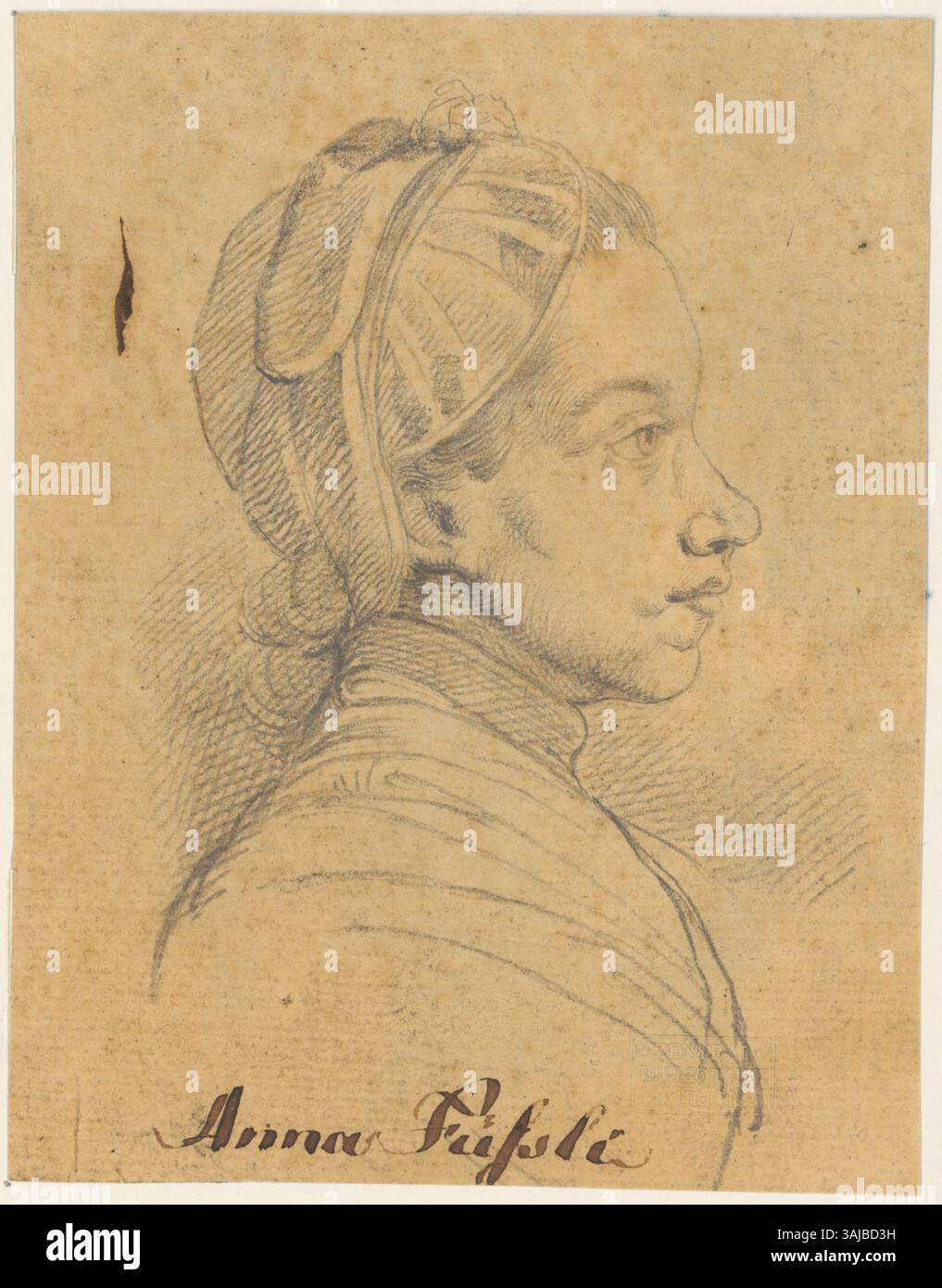 Graphite drawing of Anna Füssli, likely created by her father Johann ...