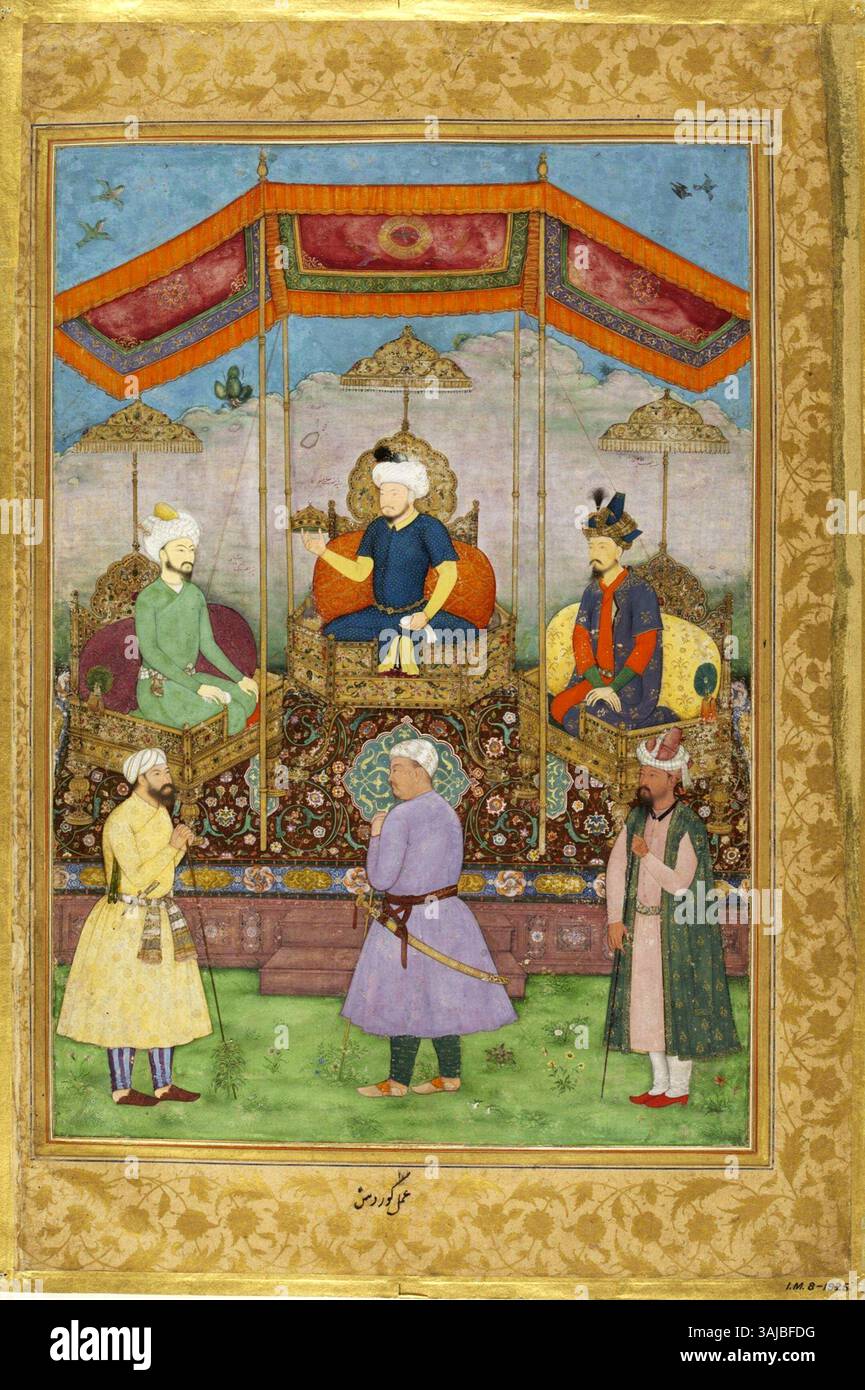 This 1630 painting by Govardhan depicts Timur handing the crown to ...