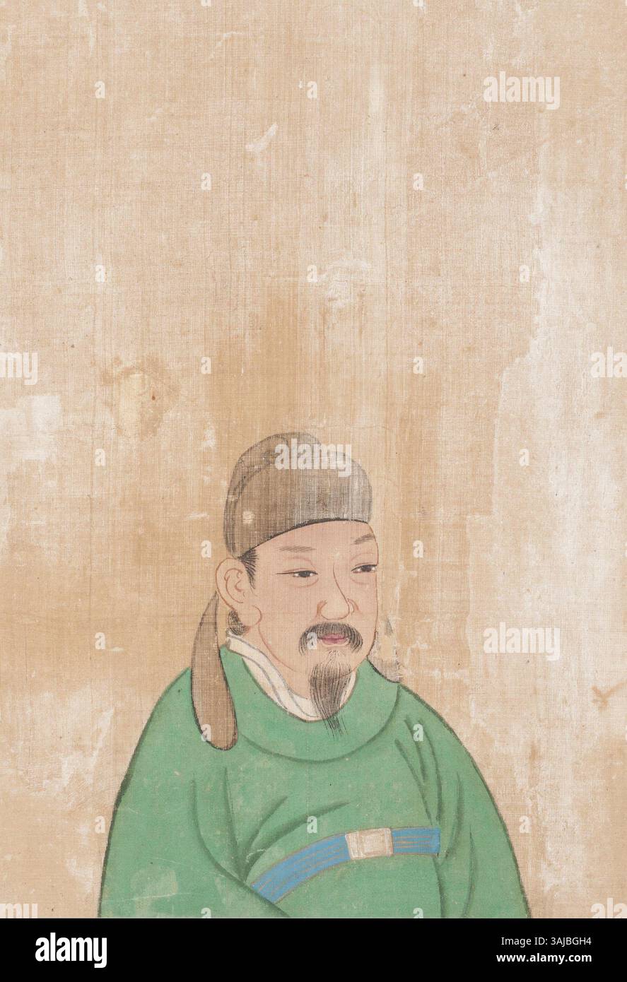 Seated Chinese Ancestor Figure - Horse Hair Beard - 19thC Seated Chinese Ancestor Figure - Horse Hair Beard - 19thC