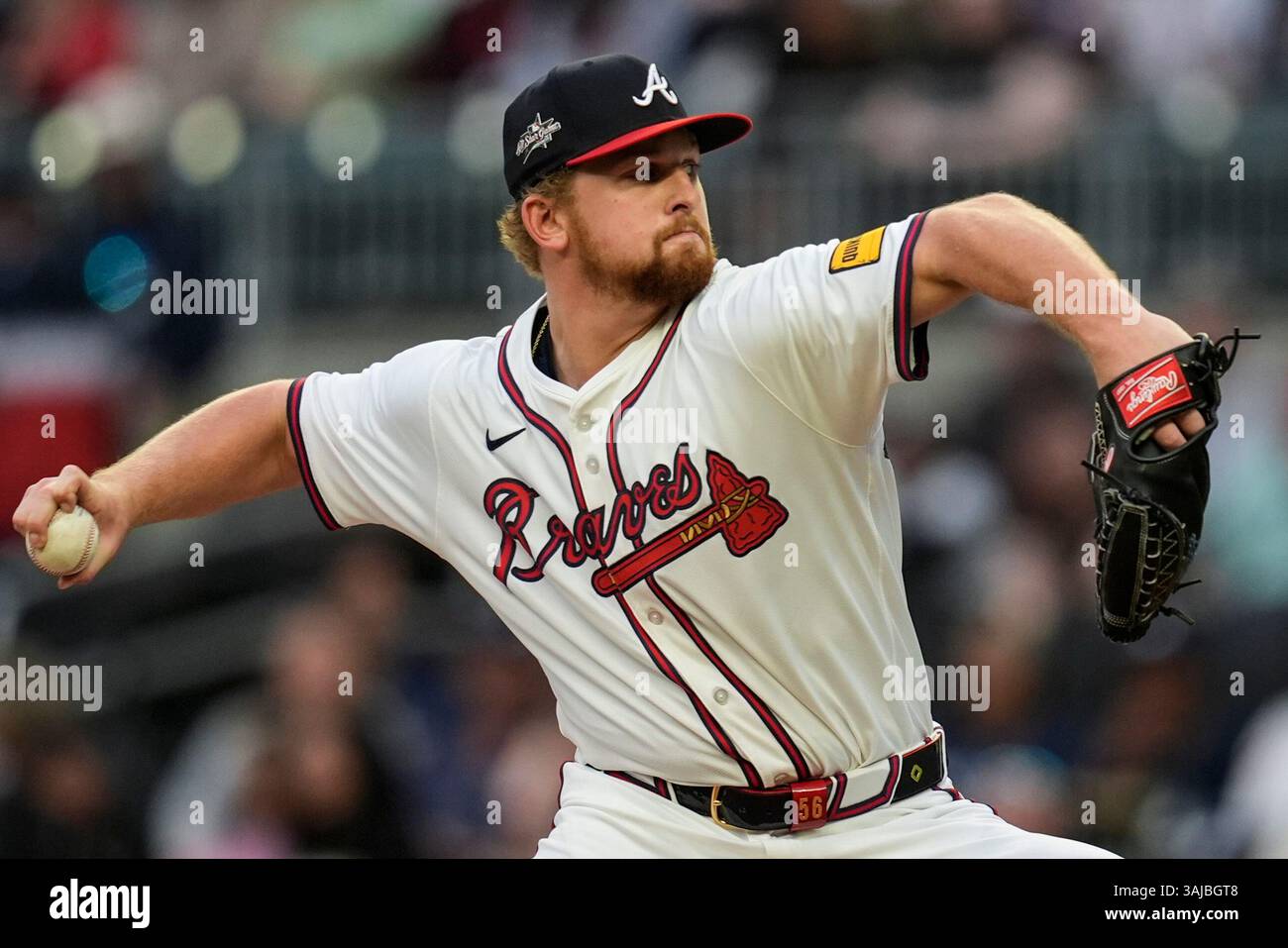 Atlanta braves pitcher spencer schwellenbach delivers in the first inning of a baseball game against the philadelphia phillie