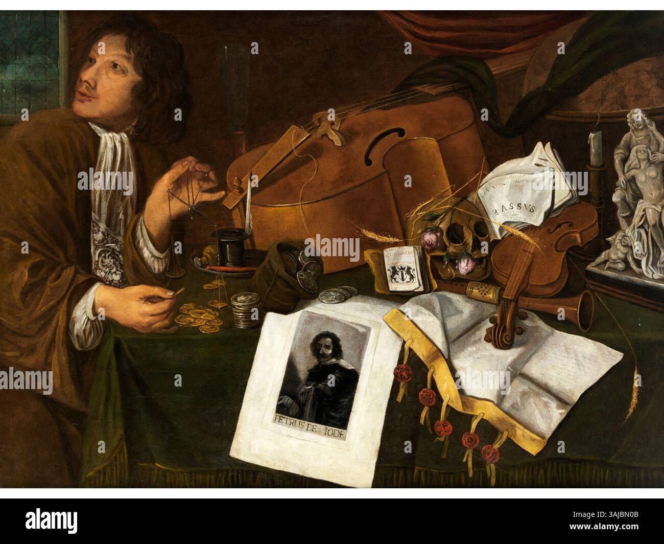 Portrait Instruments Attributed to Jacques de Claeuw, this Vanitas still life includes ...