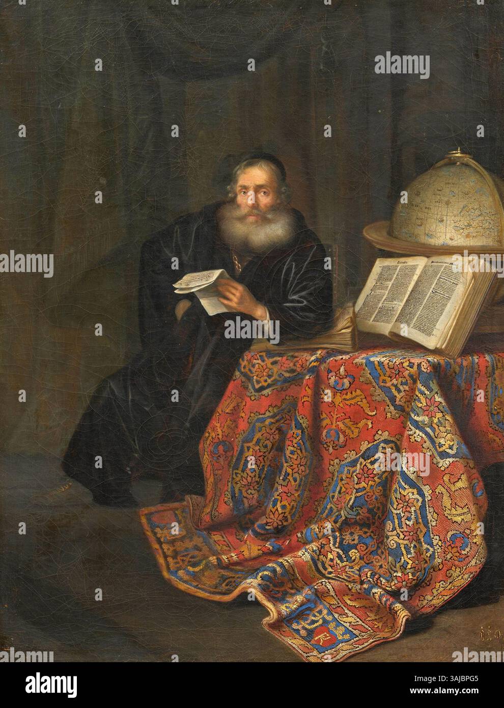 Abraham van den Hecken's 17th-century painting depicting a scholar in ...