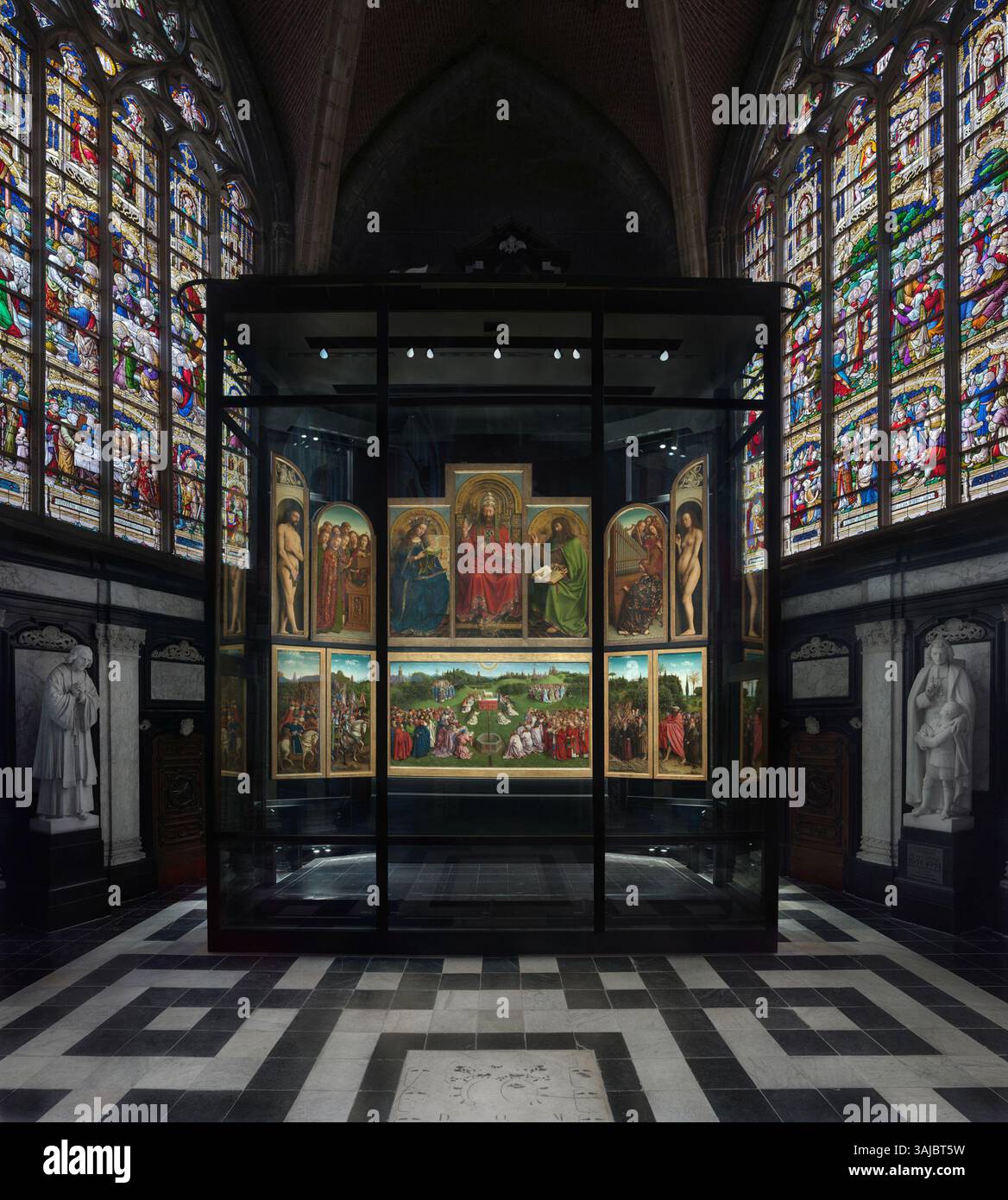 The 'Adoration of the Lamb' by Jan van Eyck, created in 1432, is a ...