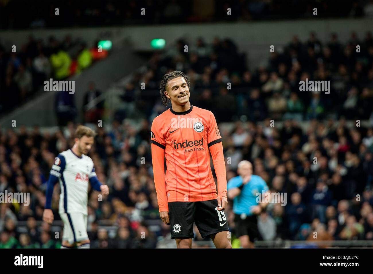 London, England, April 11 2025: Jean-Matteo Bahoya (19 Eintracht ...