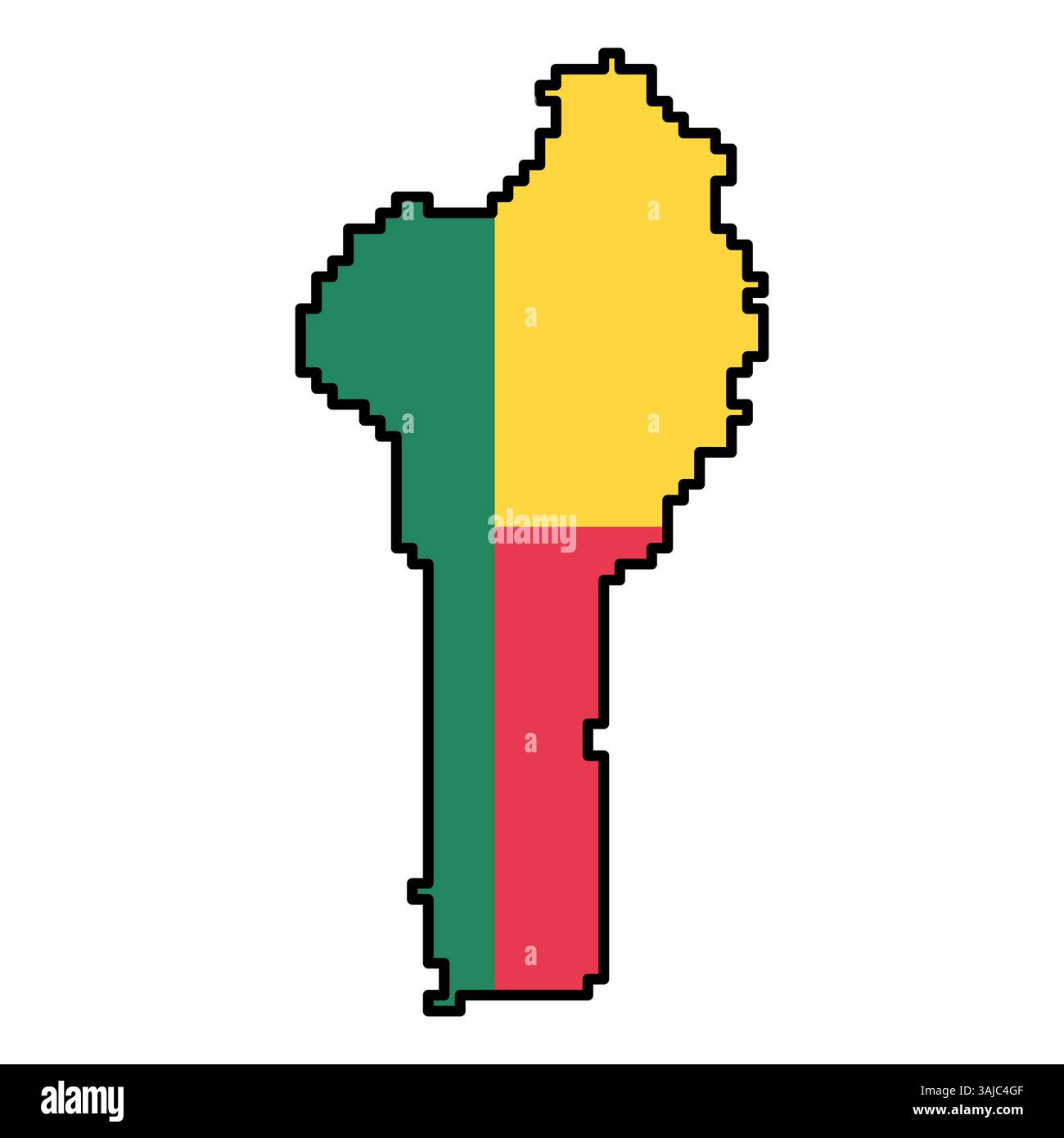 Pixelated world map icons in 8-bit style, featuring over 190 countries. Perfect for digital art, educational projects, and themed designs. Stock Vector