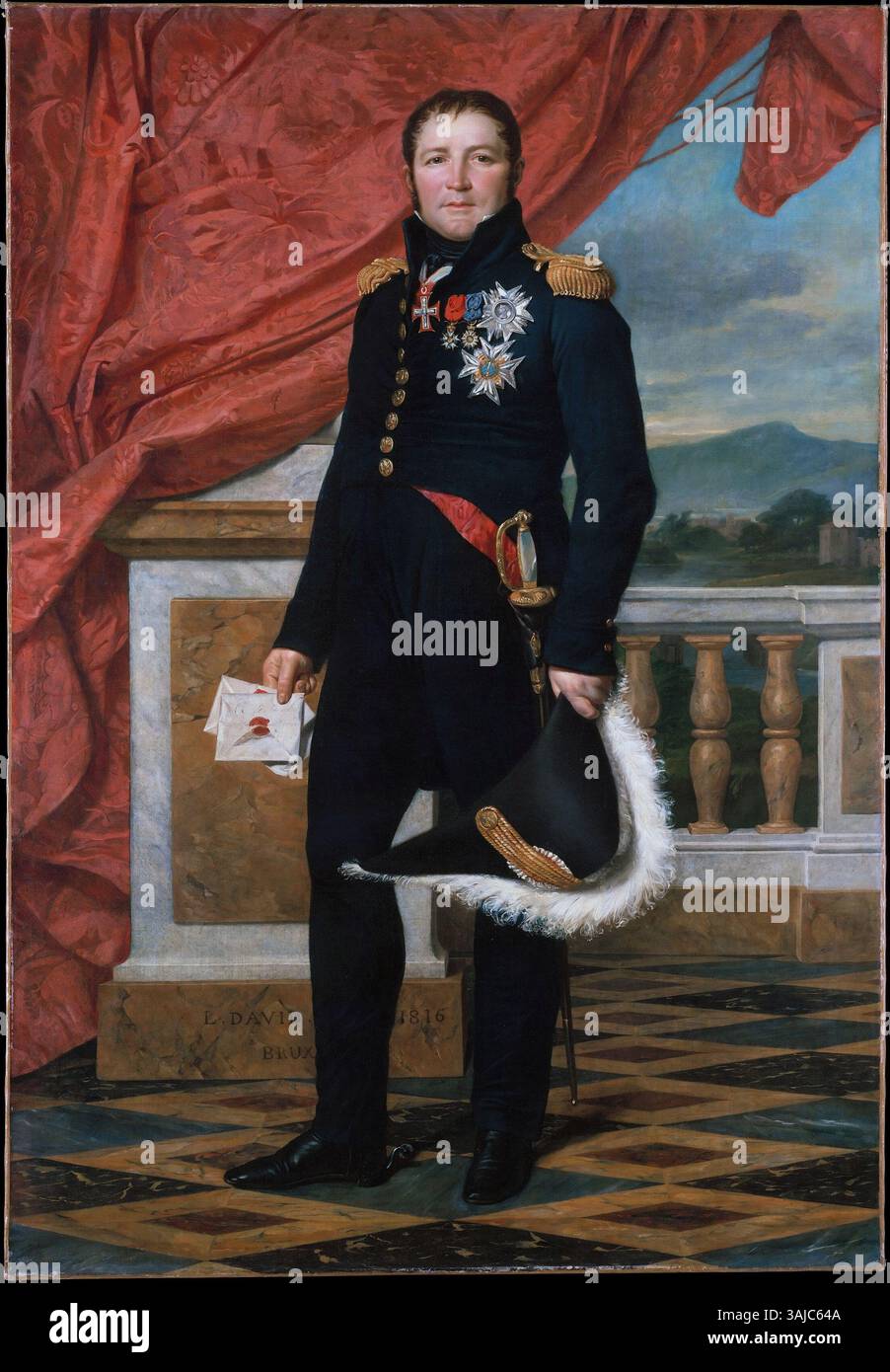 This 1816 oil portrait by Jacques-Louis David depicts Étienne Maurice ...