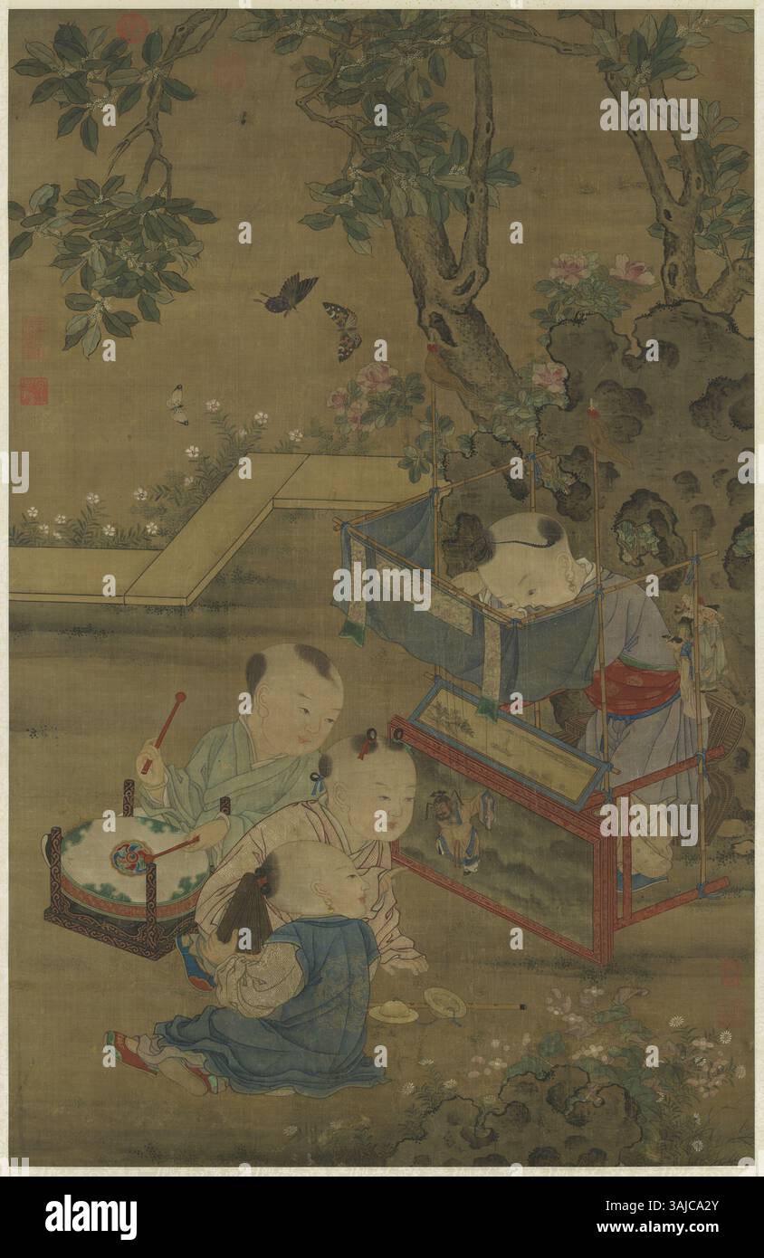 'Children's Puppet Theater' depicts a lively scene with children ...