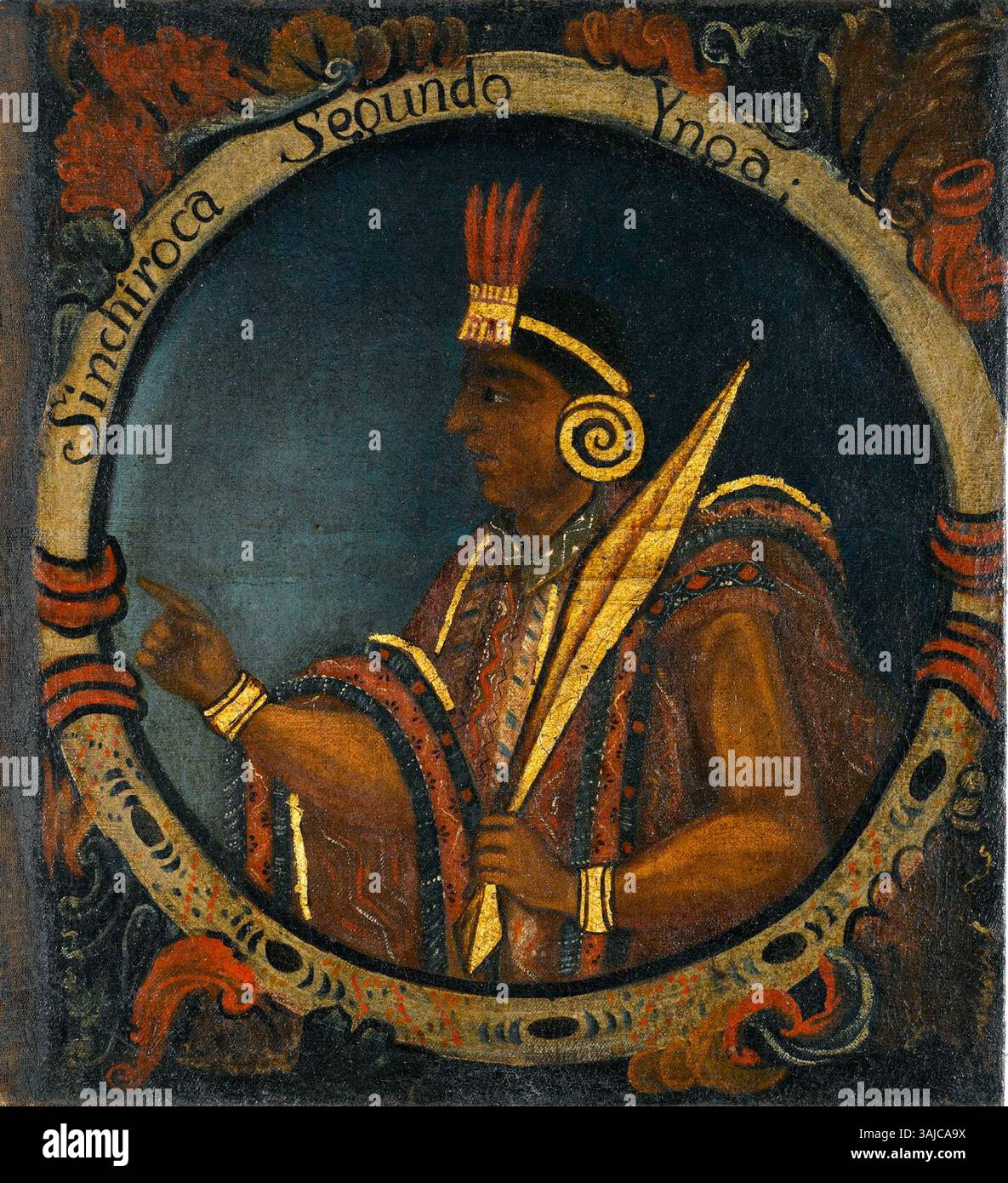 Sinchi Roca, the Second Inca, is depicted in this restored portrait ...