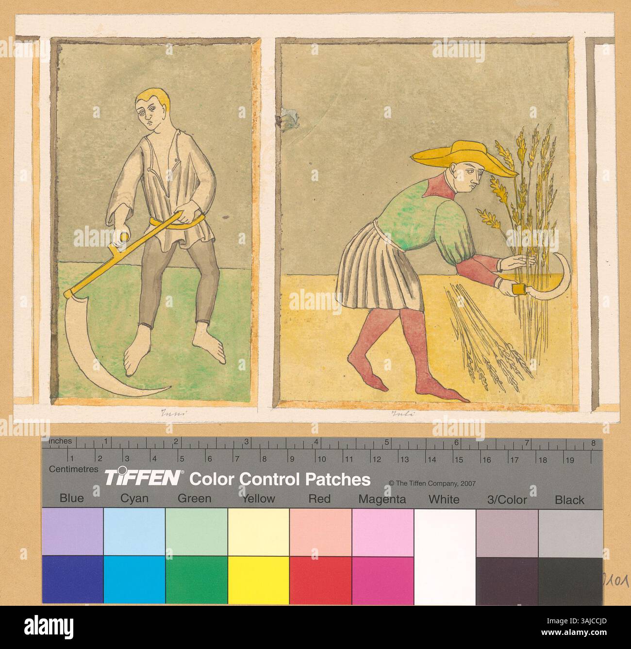 June Representation This 1870 work by Johann Rudolf Rahn shows two distinct illustrations ...