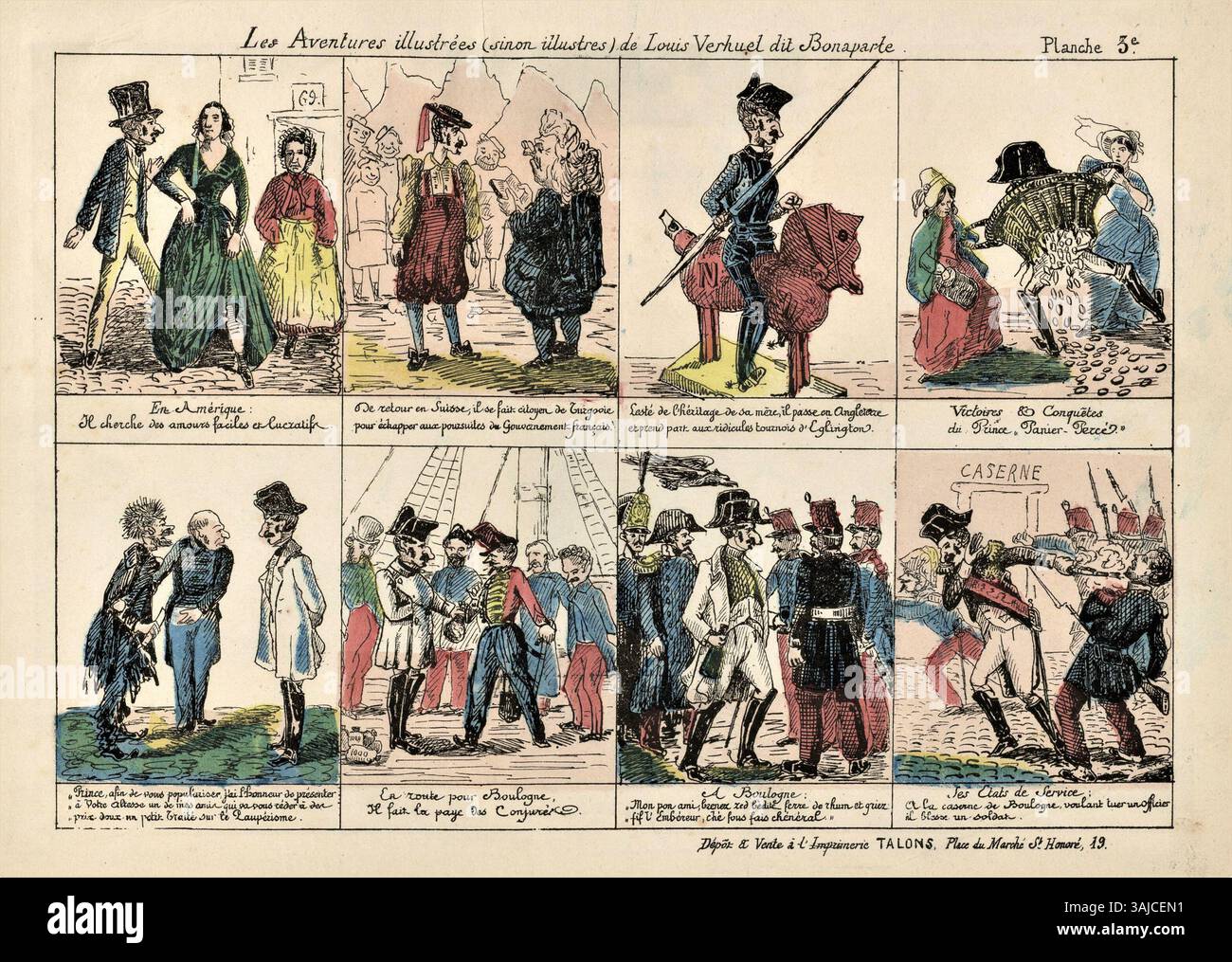 Napolean Charactures This 1870 engraving from 'Les Aventures Illustrées' by Louis Verhuel ...