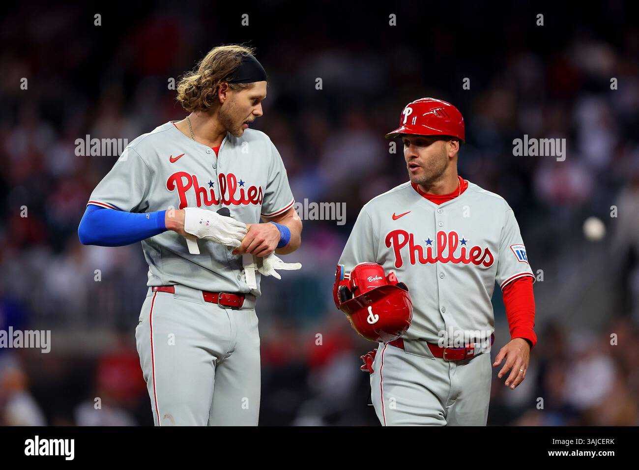 ATLANTA, GA - APRIL 10: Alec Bohm #28 of the Philadelphia Phillies ...