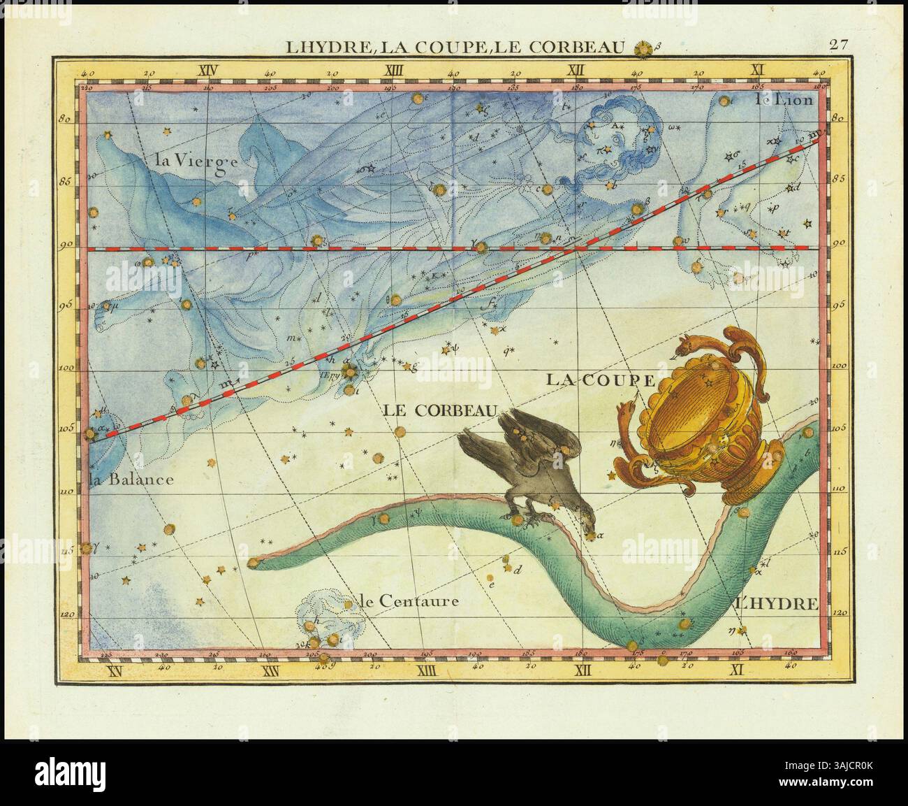 John Flamsteed's 1776 depiction of the constellations Hydra, Crater ...