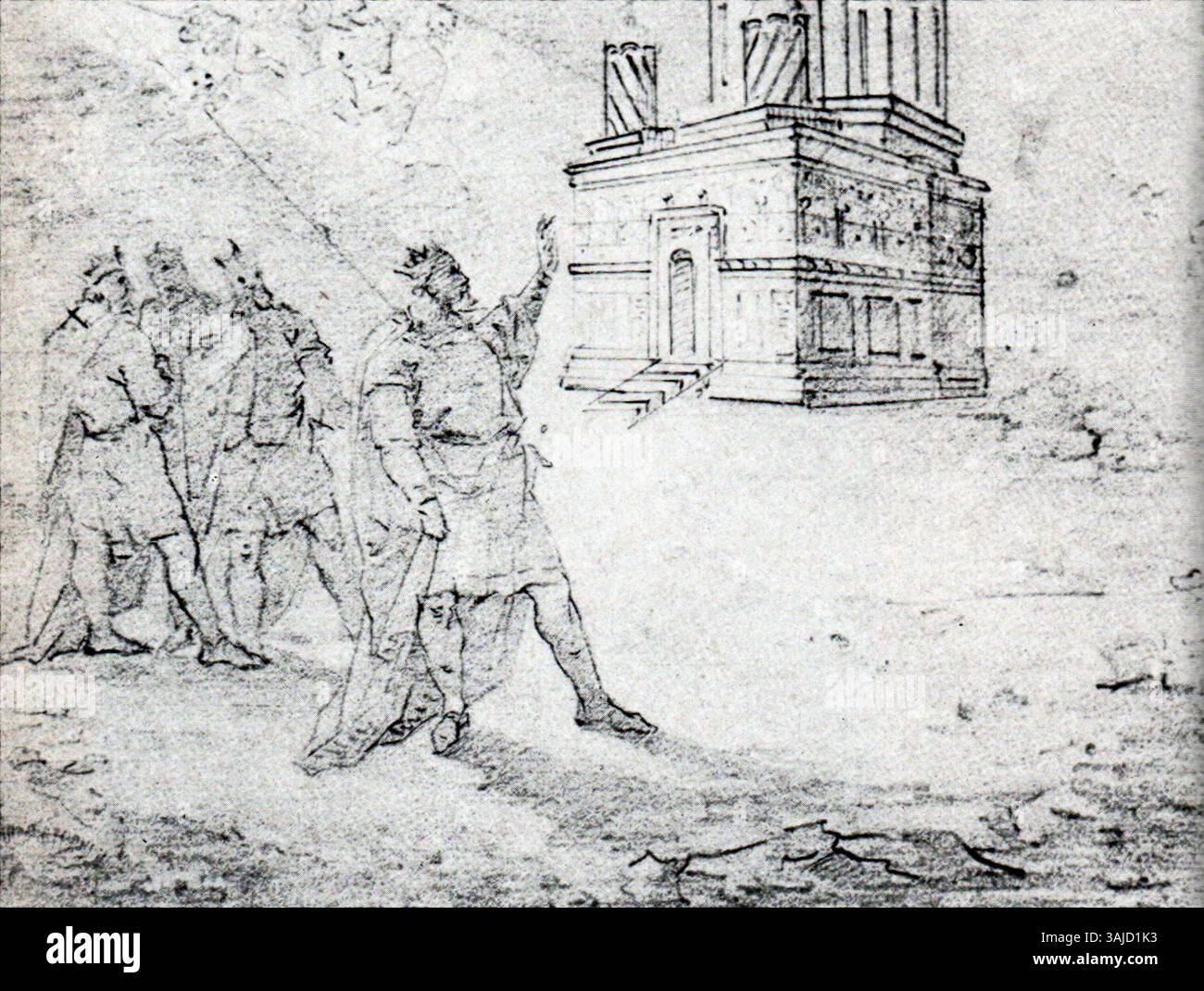 Basarab A drawing by Gheorghe Tattarescu depicting Neagoe Basarab in front of ...