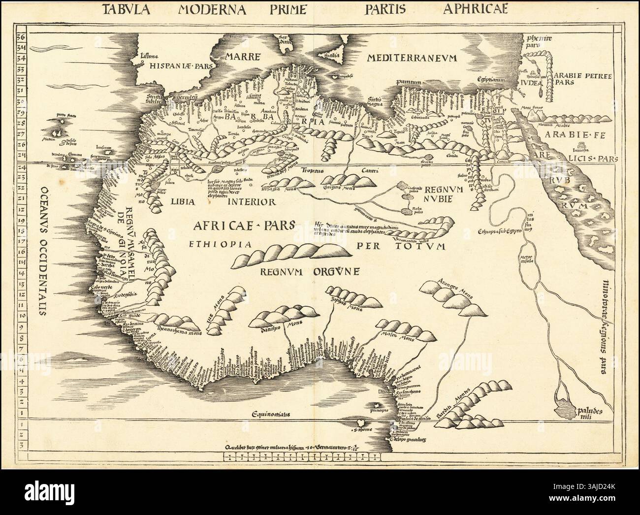 This 1513 map of North Africa by Martin Waldseemüller shows the region ...