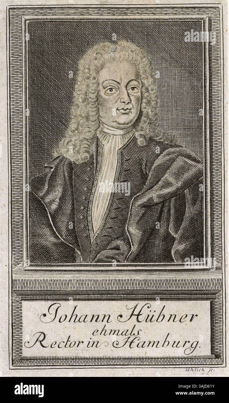 Hurbner This copper engraving of Johann Hübner, created by Gabriel Uhlich, is ...