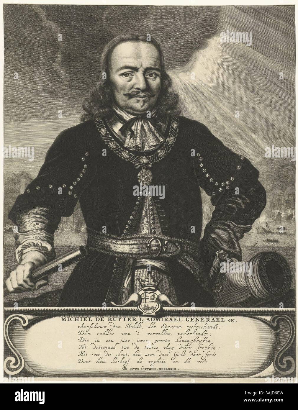 This portrait of Admiral Michiel de Ruyter, created by Hendrik Bary in ...