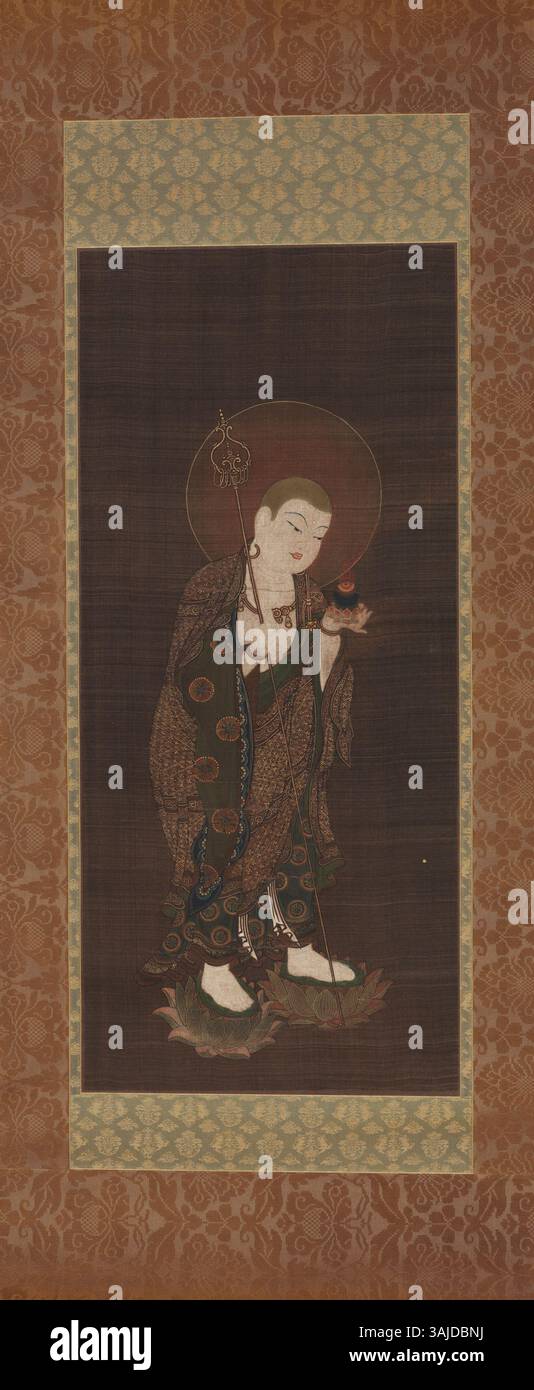 'Jiz Bosatsu' is a 15th-century hanging scroll painting depicting the ...