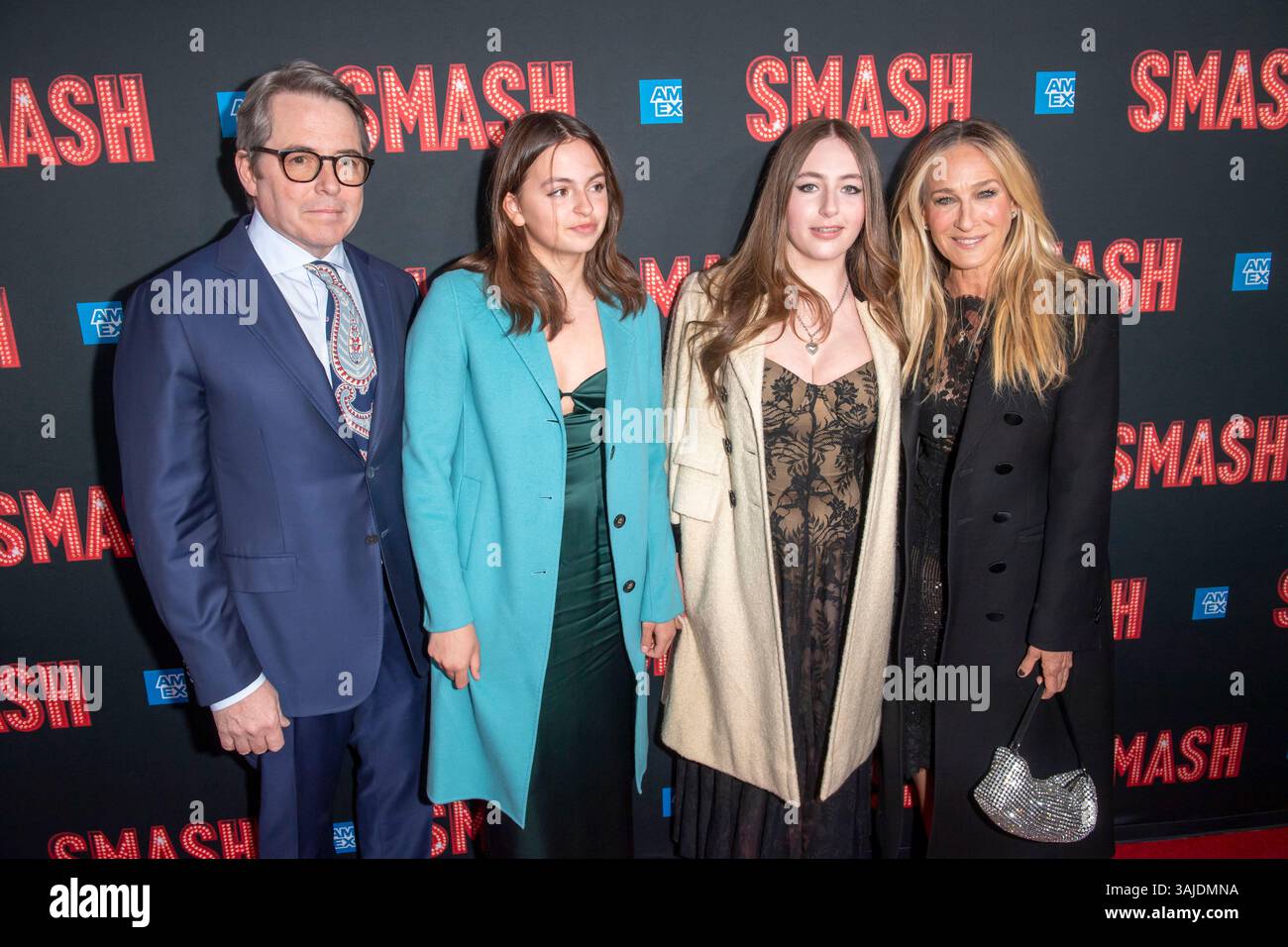 (LR) Matthew Broderick, Tabitha Hodge Broderick, Marion Loretta Elwell