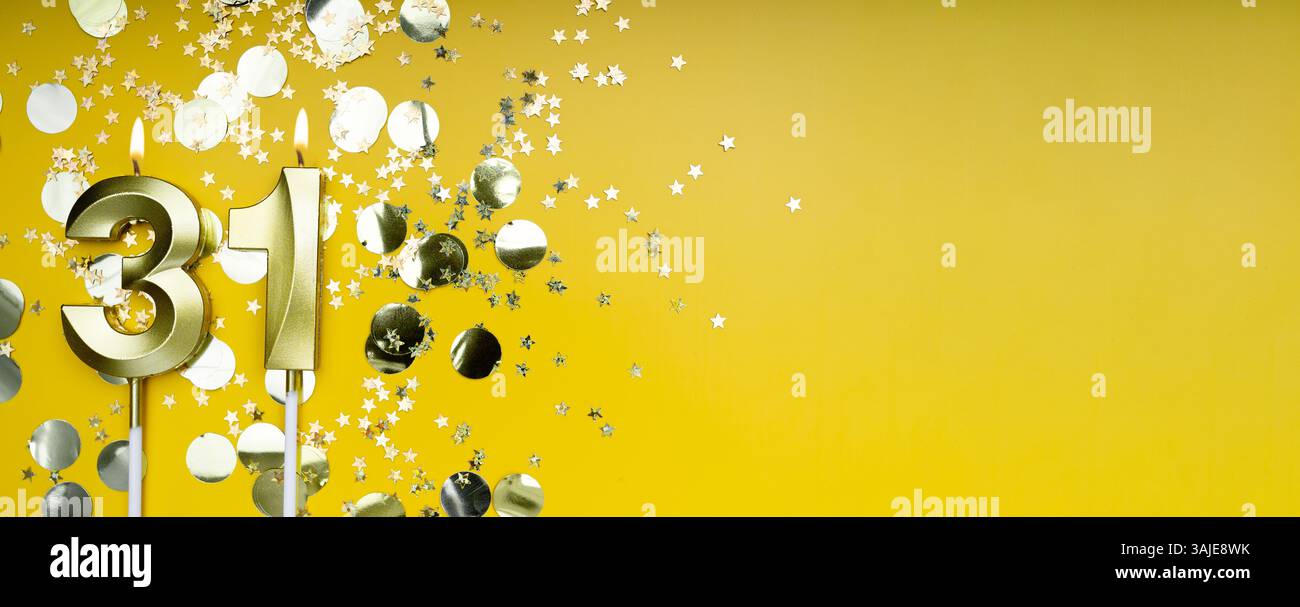 Happy 31st birthday greeting golden hi-res stock photography and images ...