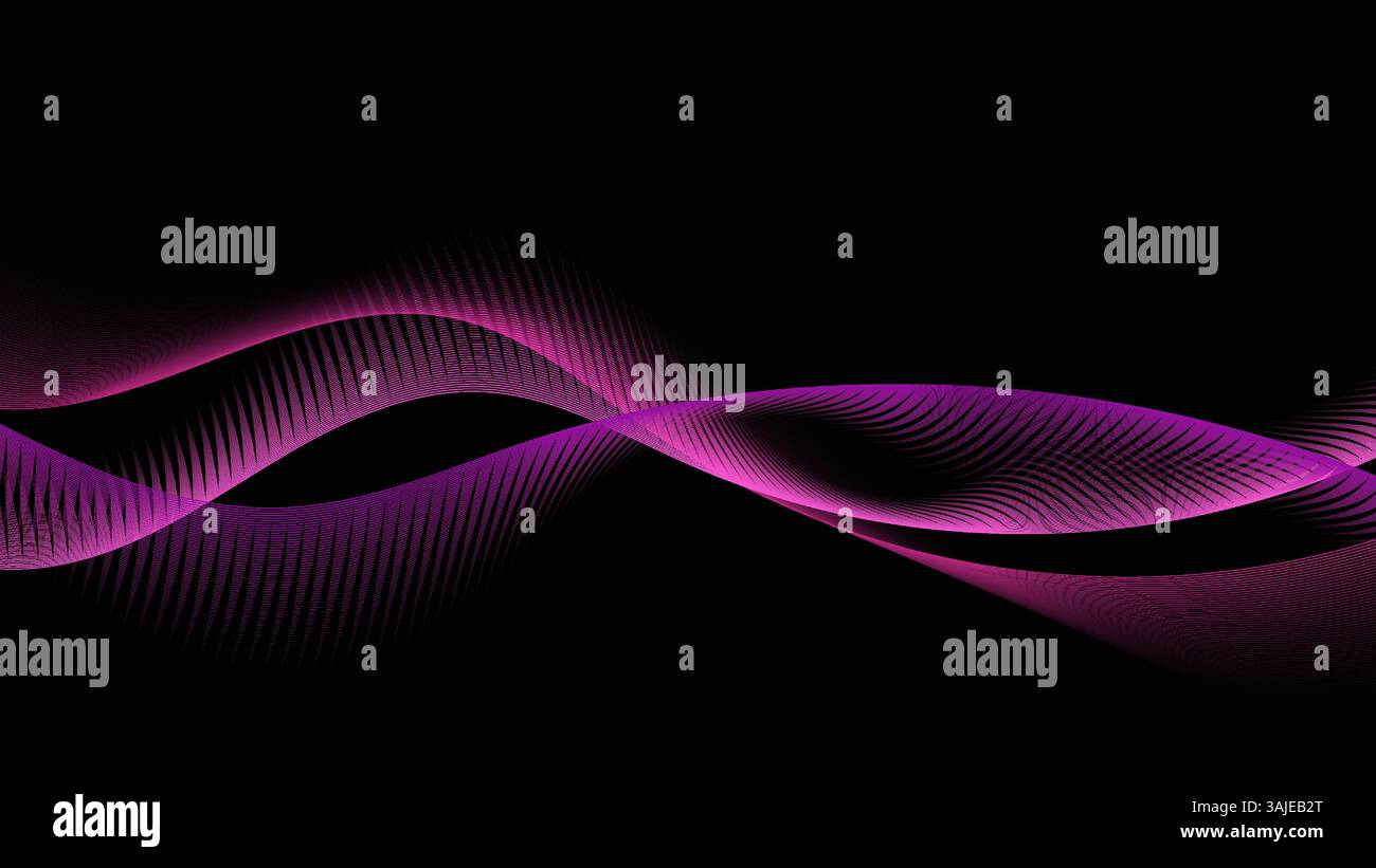 dark background with abstract flowing purple waves formed by fine ...