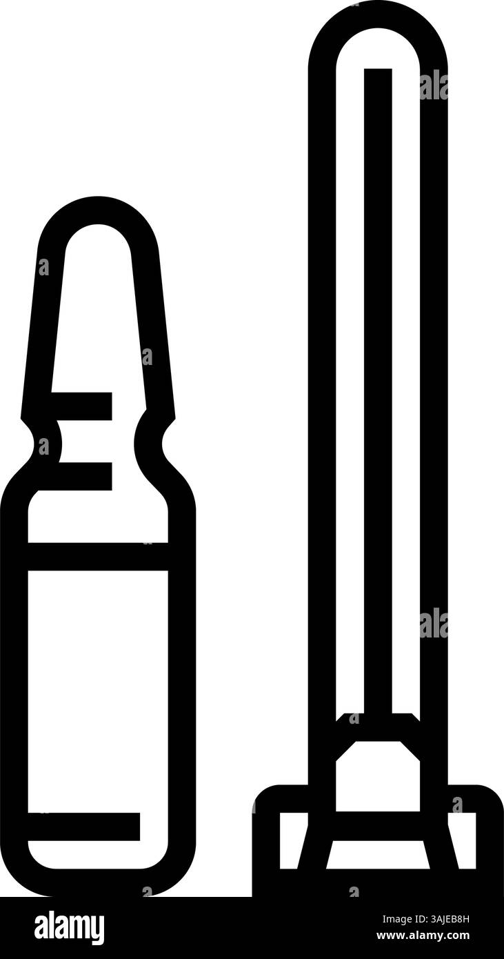 needle vial immunization line icon vector illustration Stock Vector ...