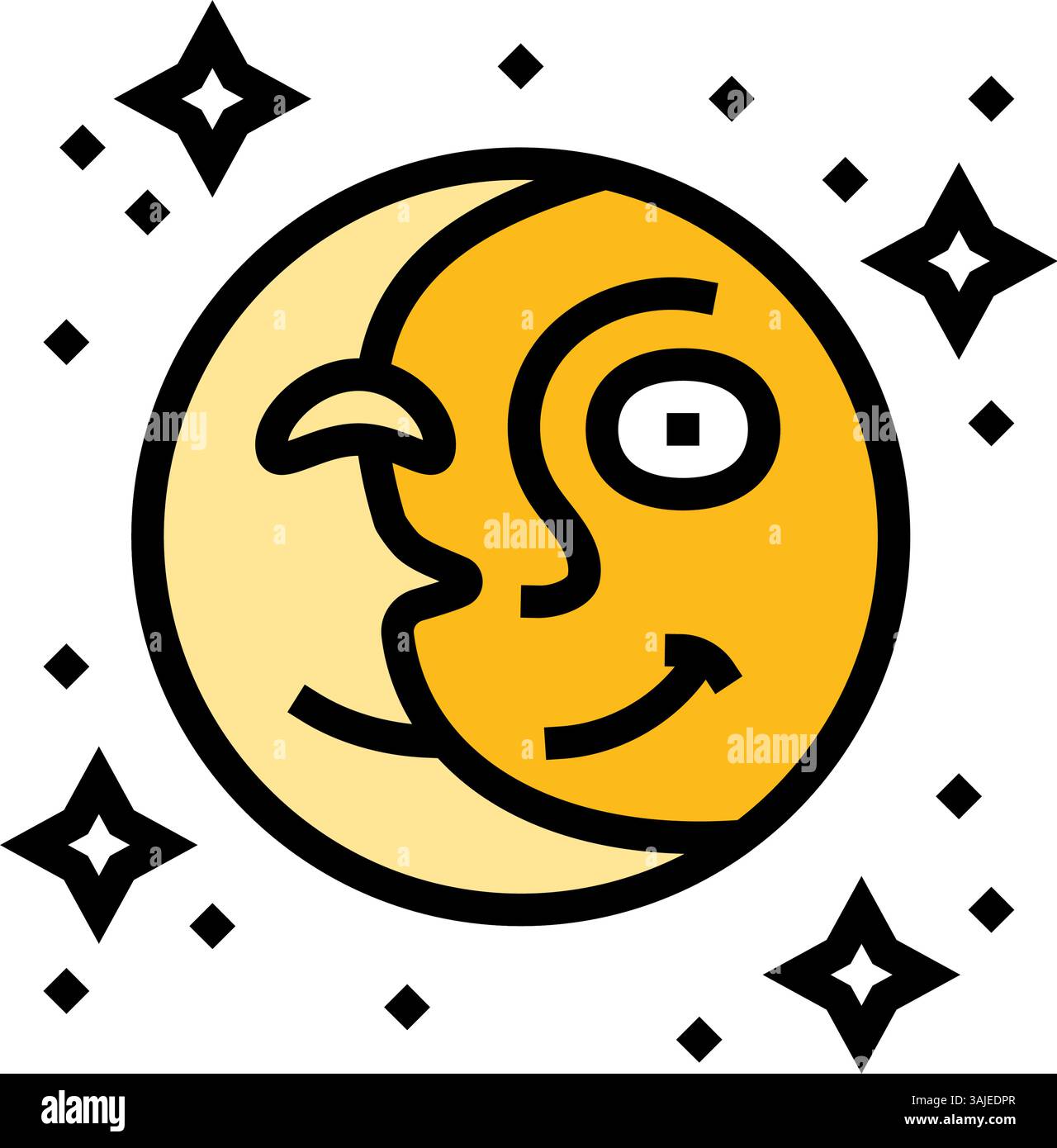 stars cute sun character color icon vector illustration Stock Vector ...