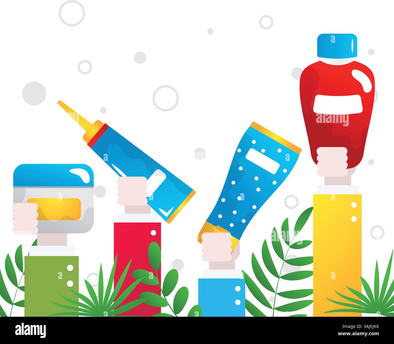 Skincare routine flat vector illustration on the white background Stock ...