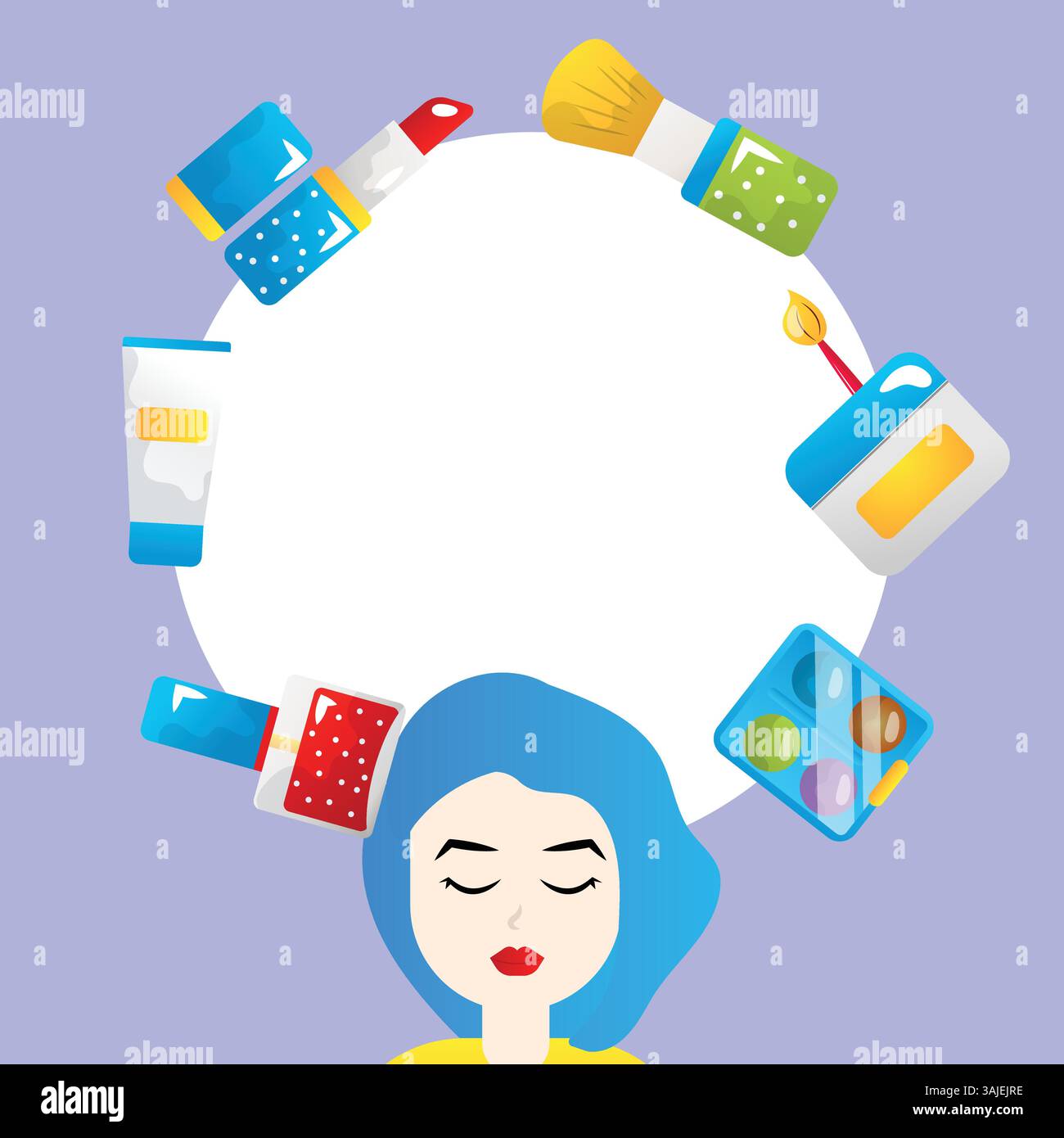 Skincare routine flat vector illustration on the white background Stock ...