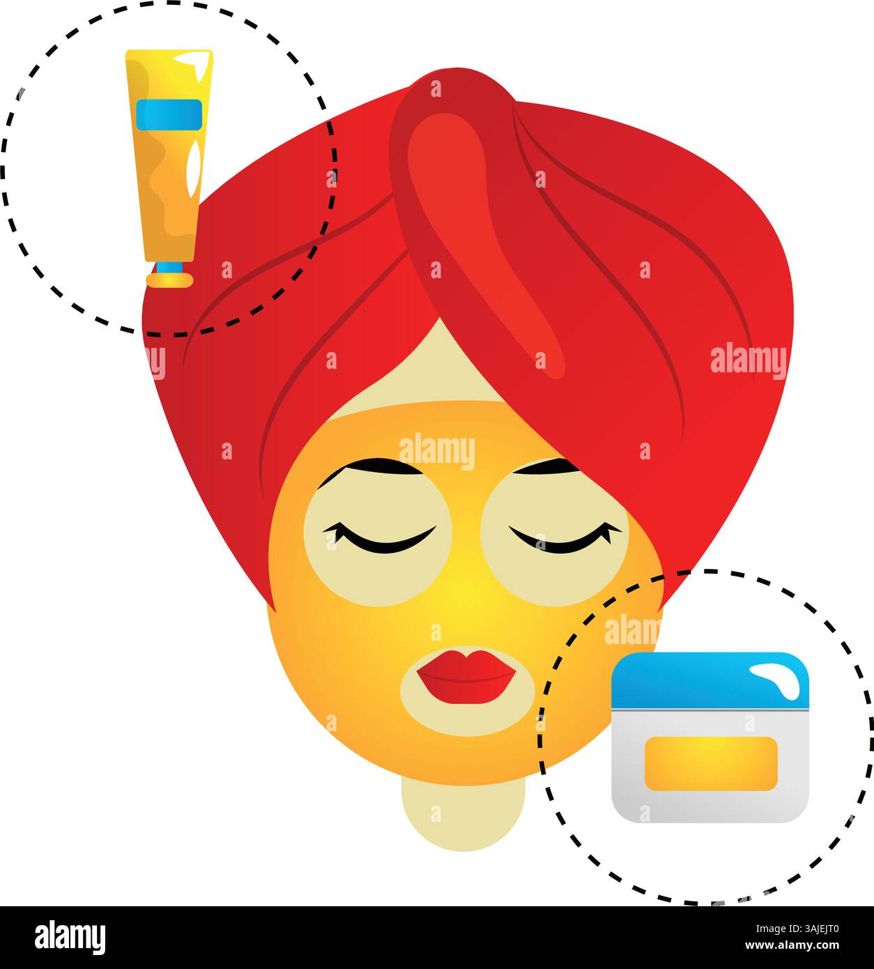 Skincare routine flat vector illustration on the white background Stock ...