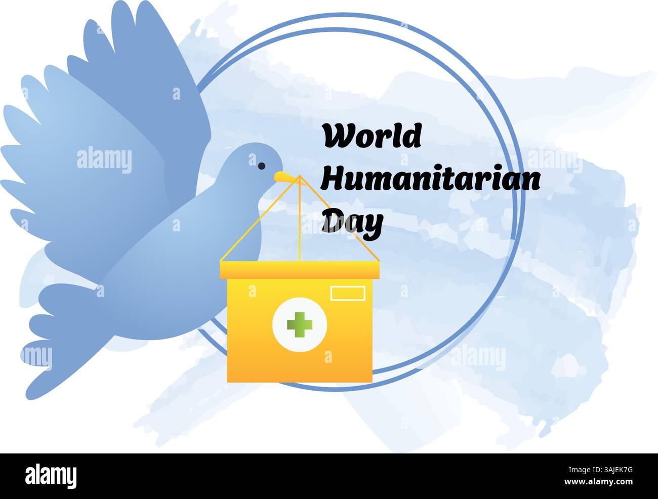 World Humanitarian Day flat cartoon vector illustration Stock Vector
