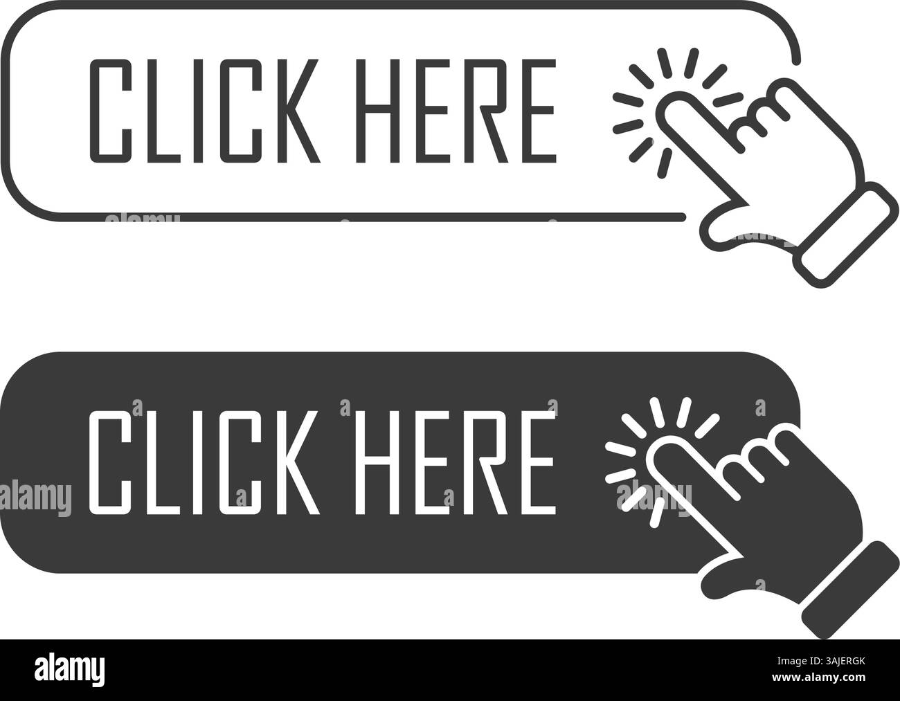 Click here banner icon in flat style. Ecommerce vector illustration on ...