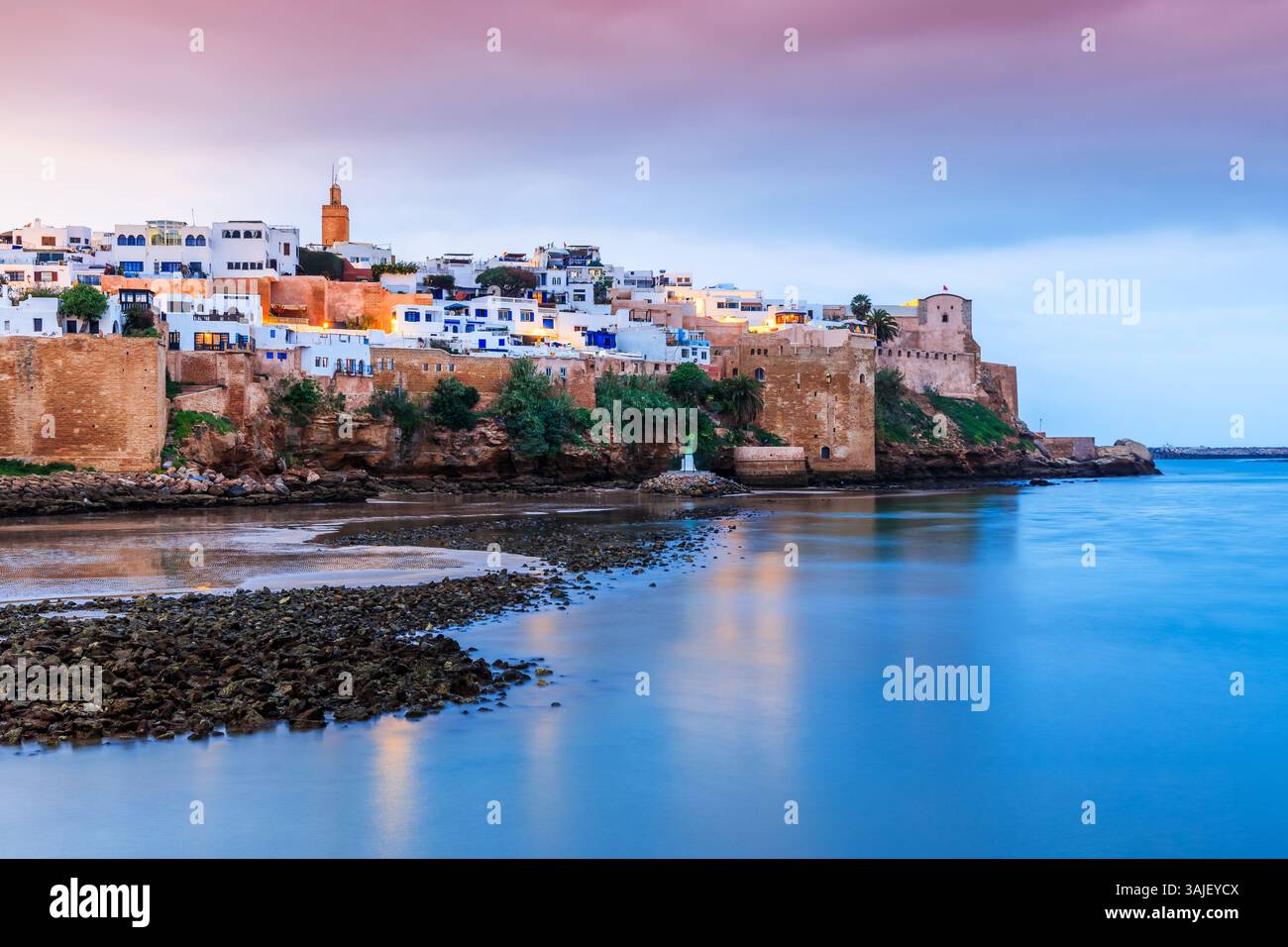 Rabat, Morocco. The Kasbah of the Udayas fortress at sunset. Stock Photo