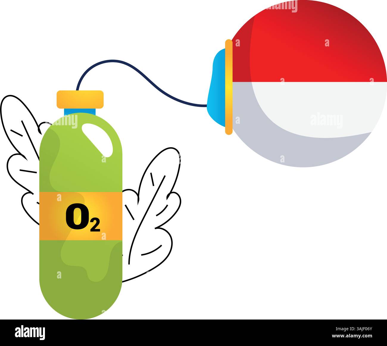 Oxygen vector cartoon illustration on the white background Stock Vector ...