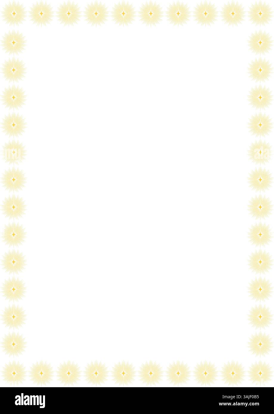 Star rectangle frame. Sunburst explosion star. Frame with empty space for your text. Baby shower design Stock Vector
