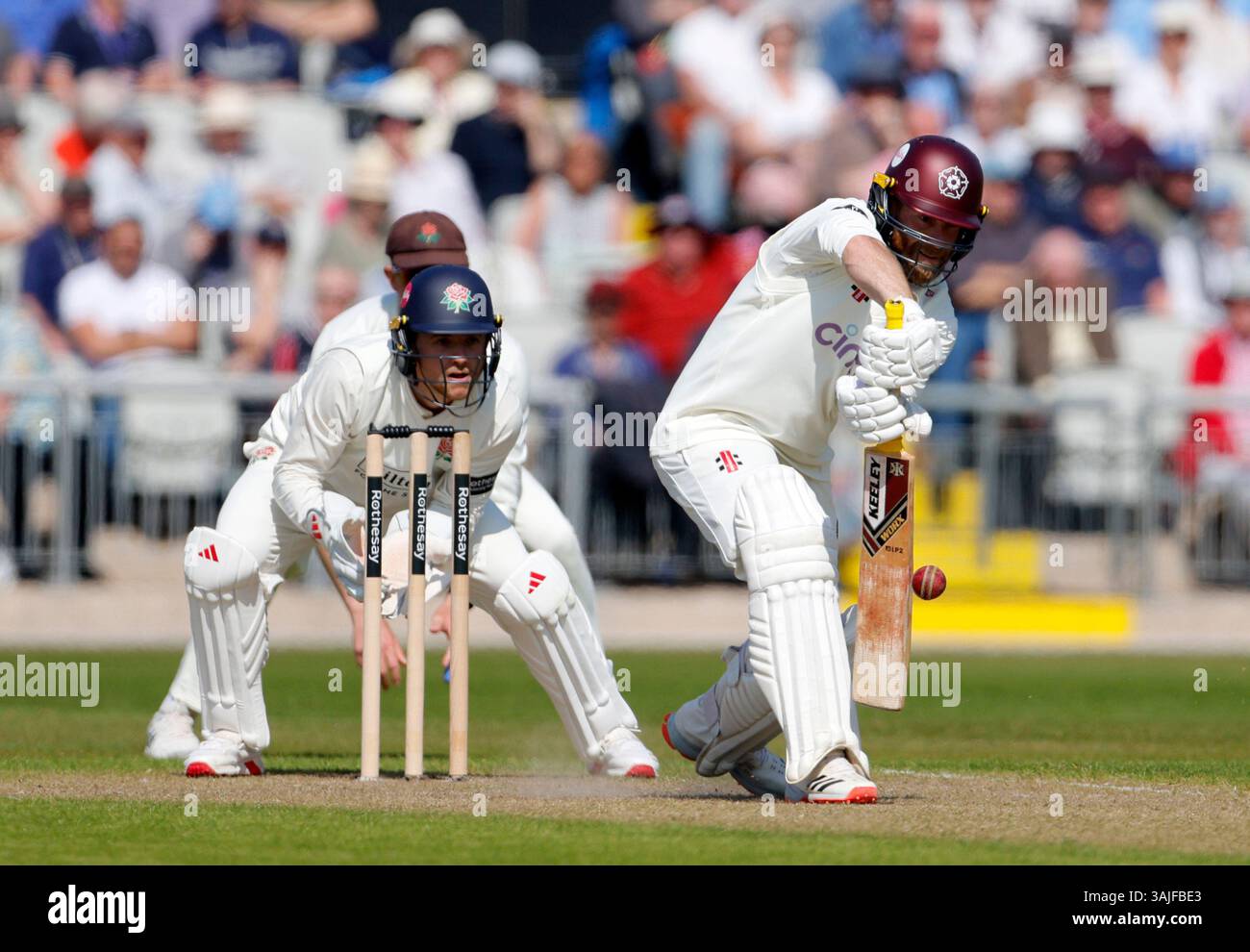 Northamptonshire's Luke Procter bats during day one of the 2025 ...