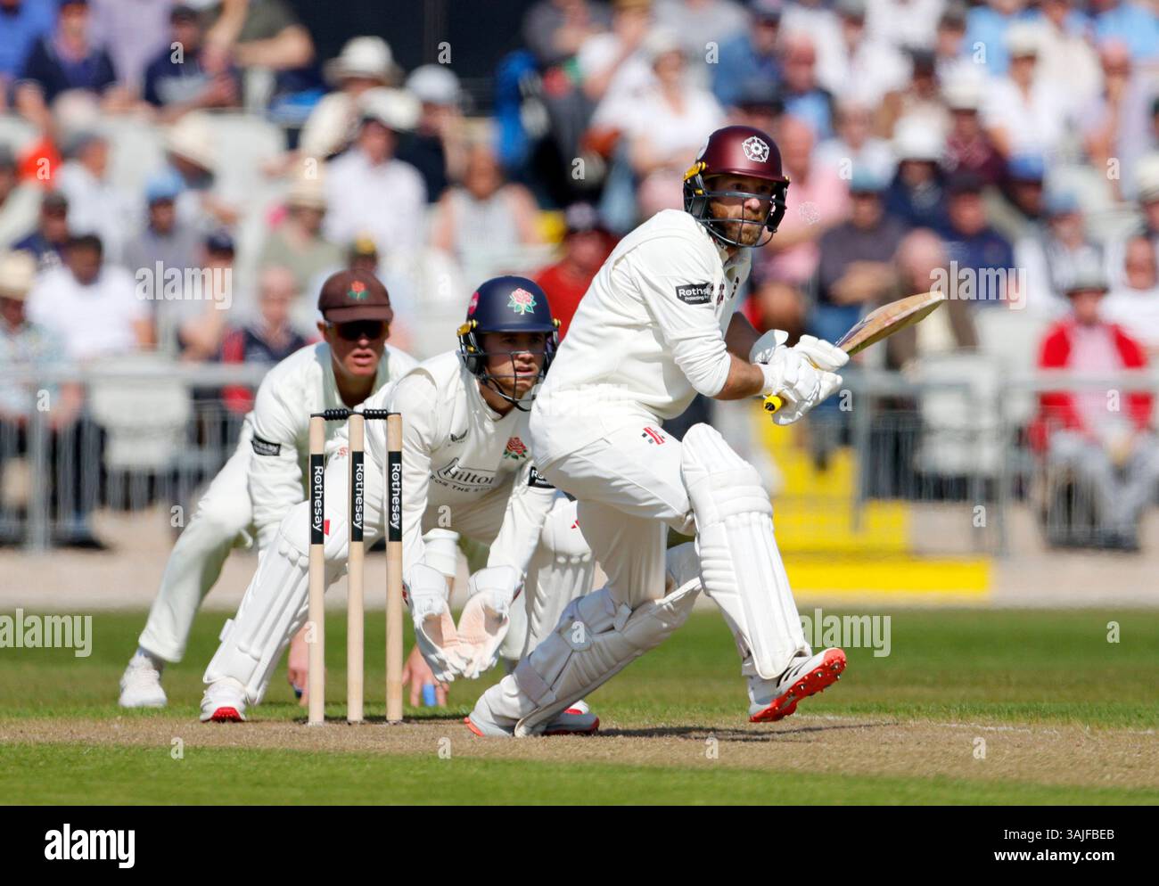 Northamptonshire's Luke Procter bats during day one of the 2025 ...