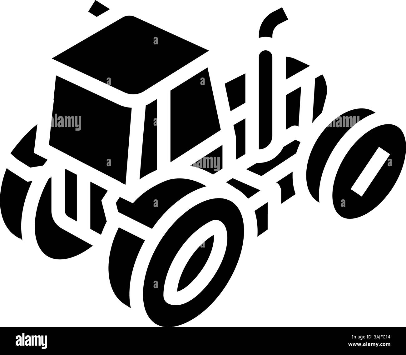 machinery tractor glyph icon vector illustration Stock Vector Image ...
