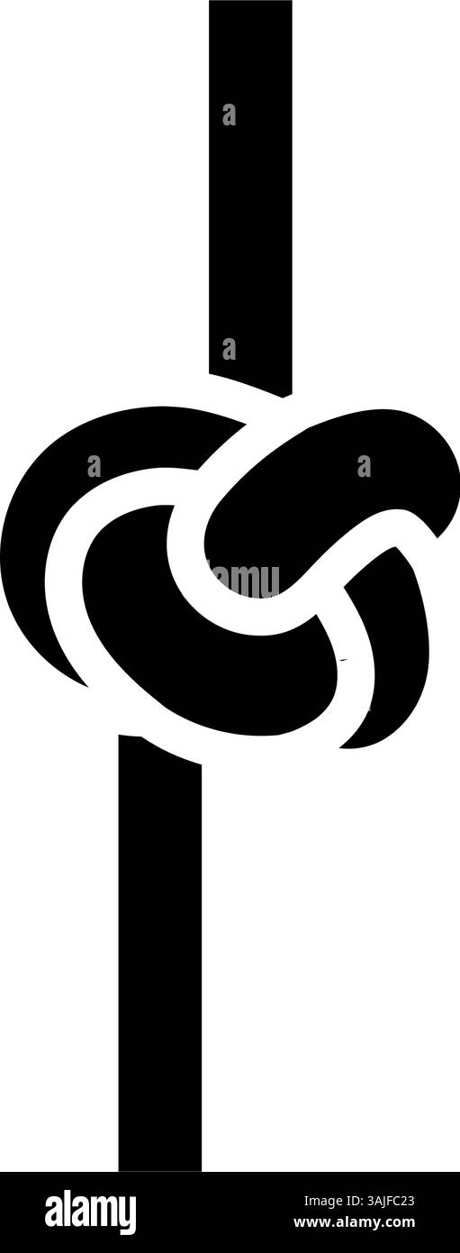 stopper knot nautical glyph icon vector illustration Stock Vector Image ...