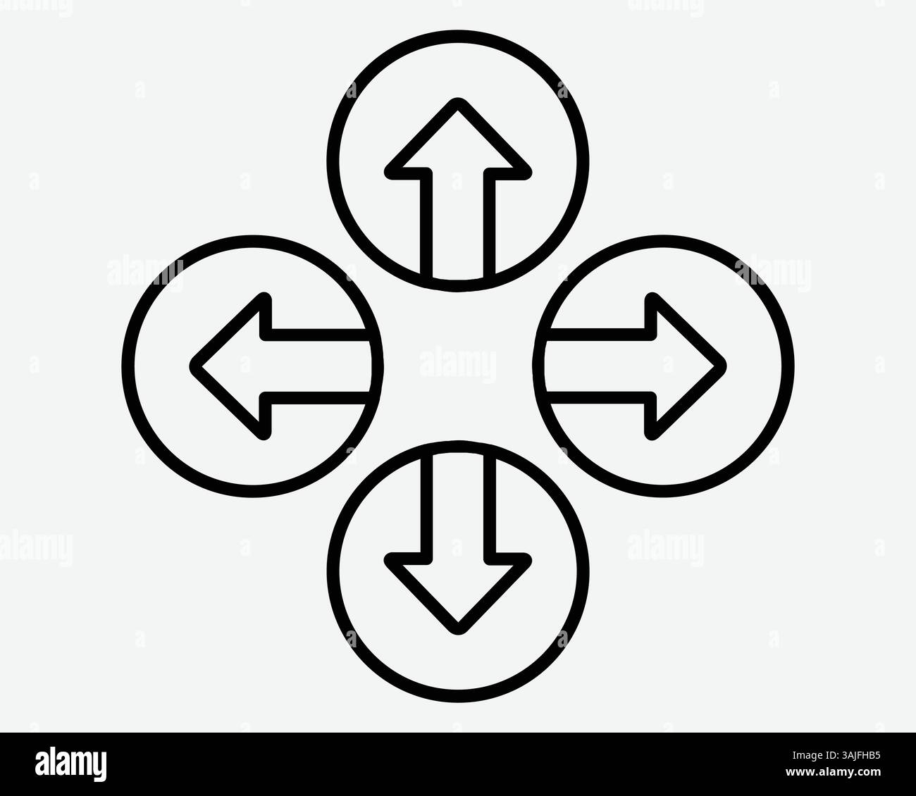 Up Down Left Right Four Arrows Pointer Point Arrowhead Arrow Outline ...