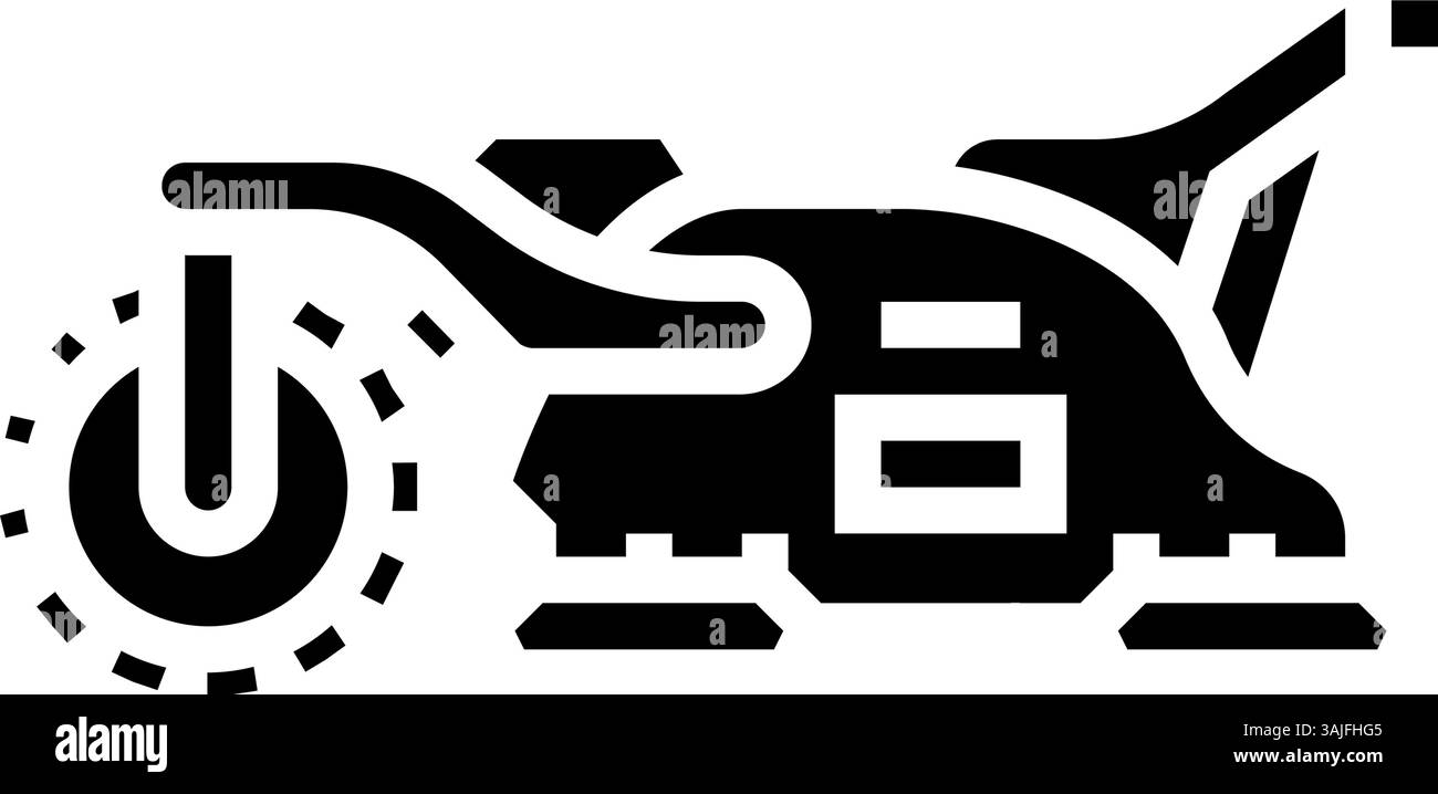 stone burier tractor glyph icon vector illustration Stock Vector Image ...