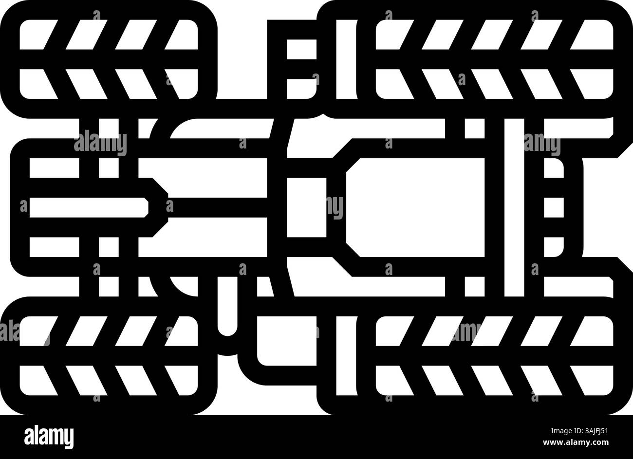cultivation tractor below line icon vector illustration Stock Vector ...