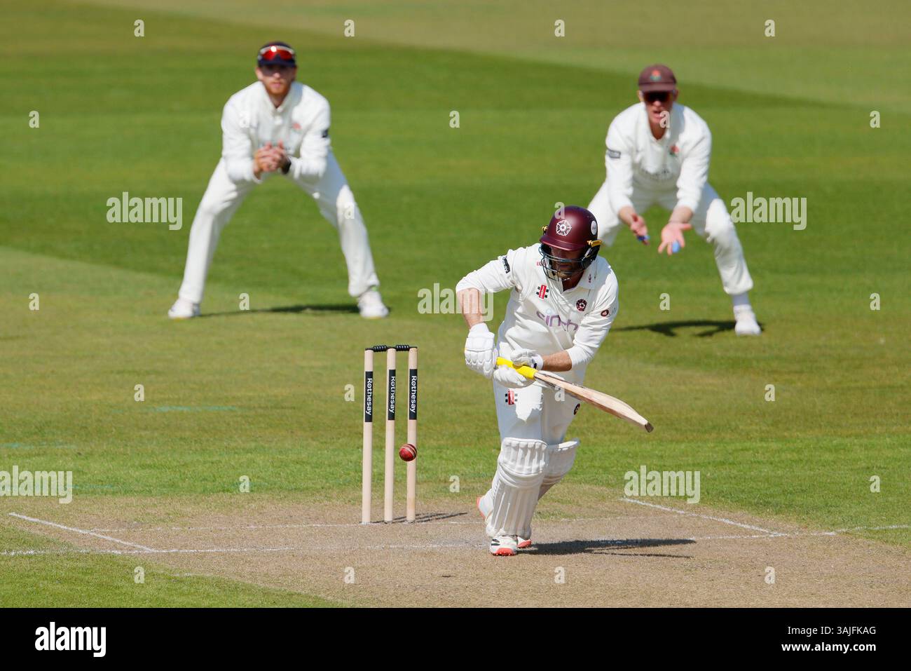 Northamptonshire's Luke Procter bats during day one of the 2025 ...