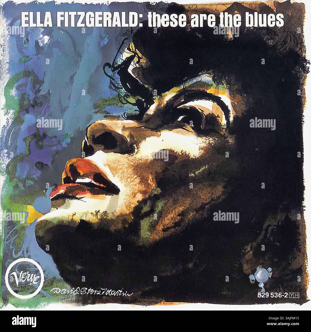 Ella Fitzgerald - These Are the Blues - Vintage jazz record cover Stock Photo