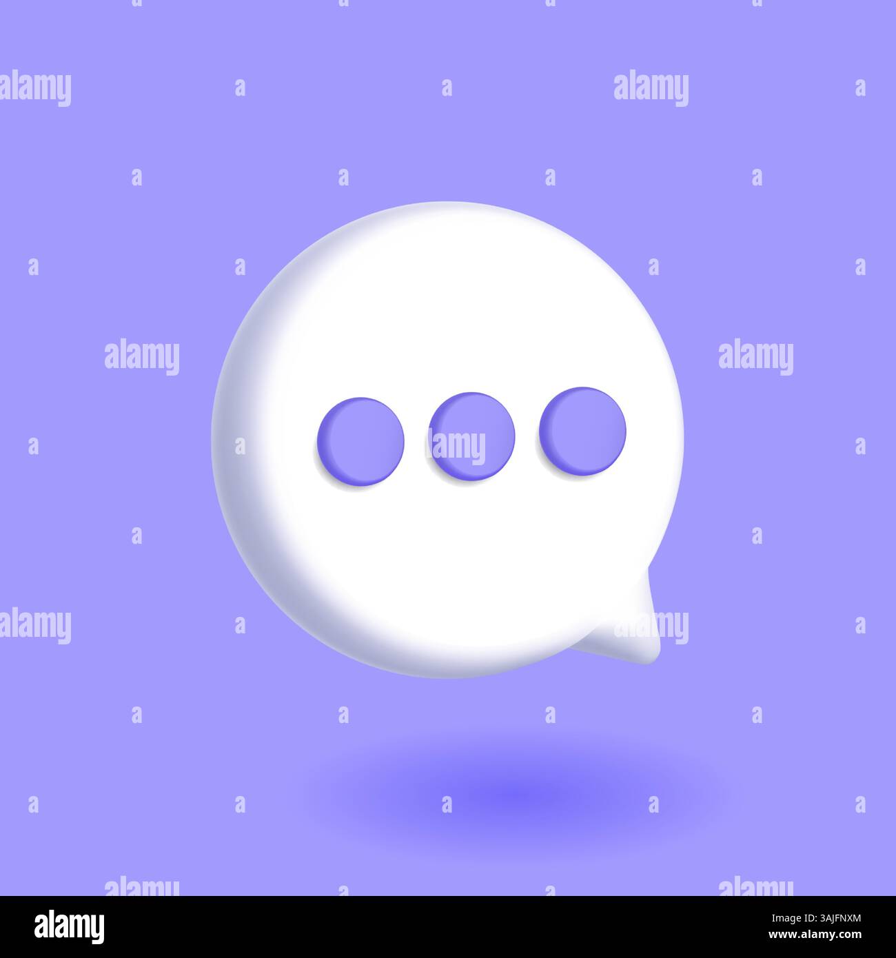 3D mesh vector text bubble icon, in color on a purple background, message on phone or chat messenger Stock Vector
