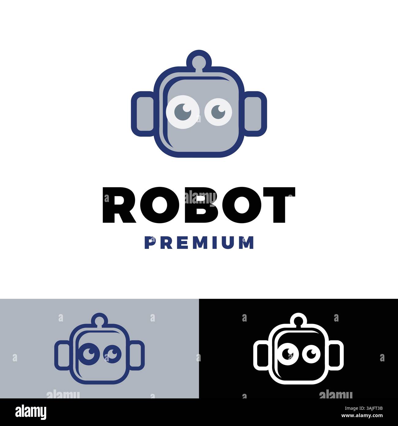 robot head icon vector logo template illustration design Stock Vector