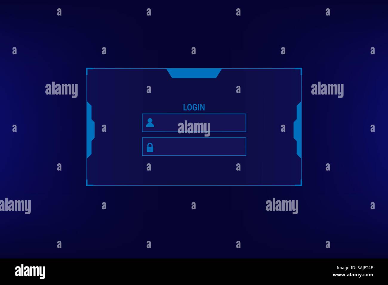 Simple login form for website and mobile app on dark blue color ...