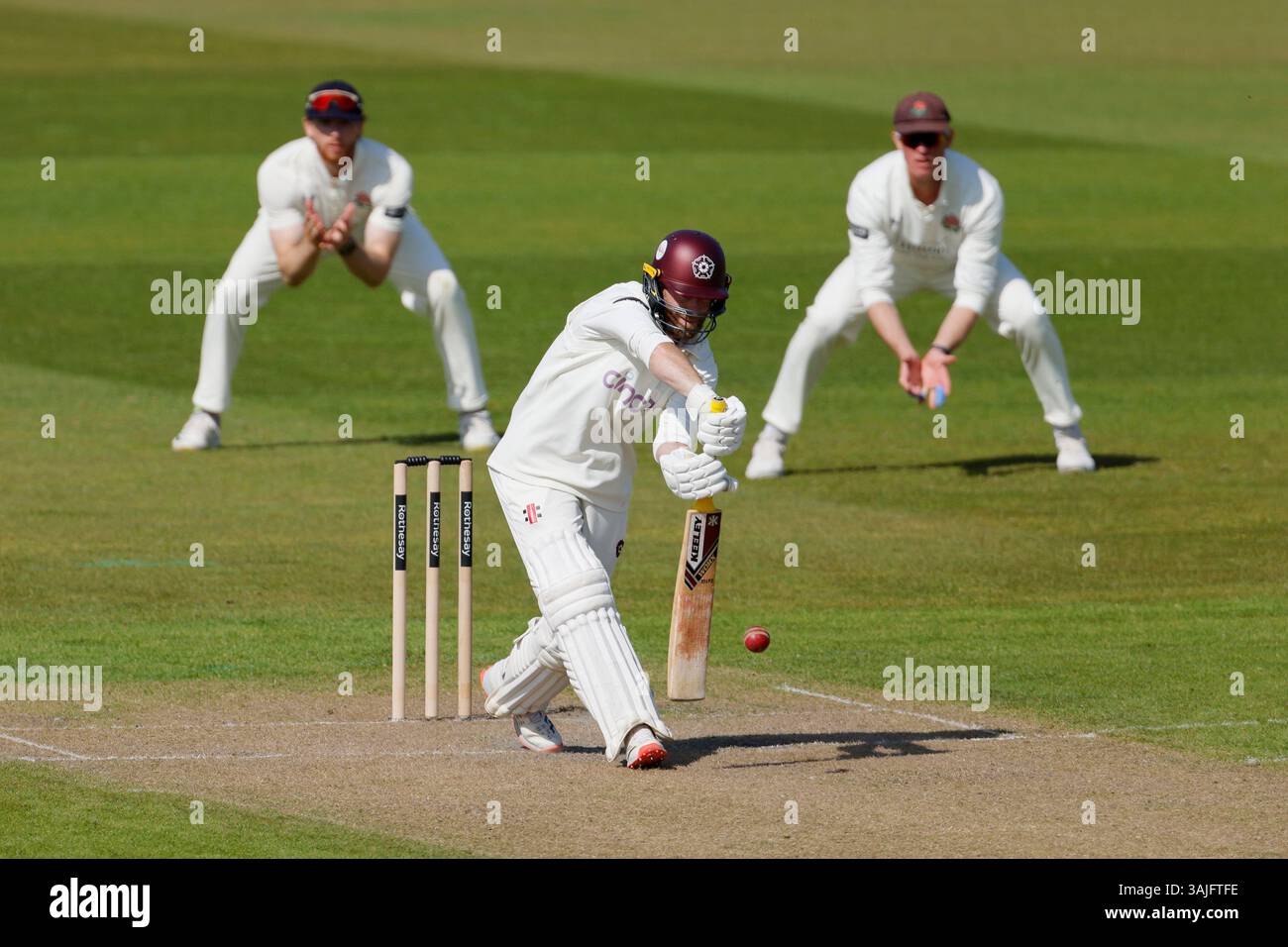 Northamptonshire's Luke Procter bats during day one of the 2025 ...