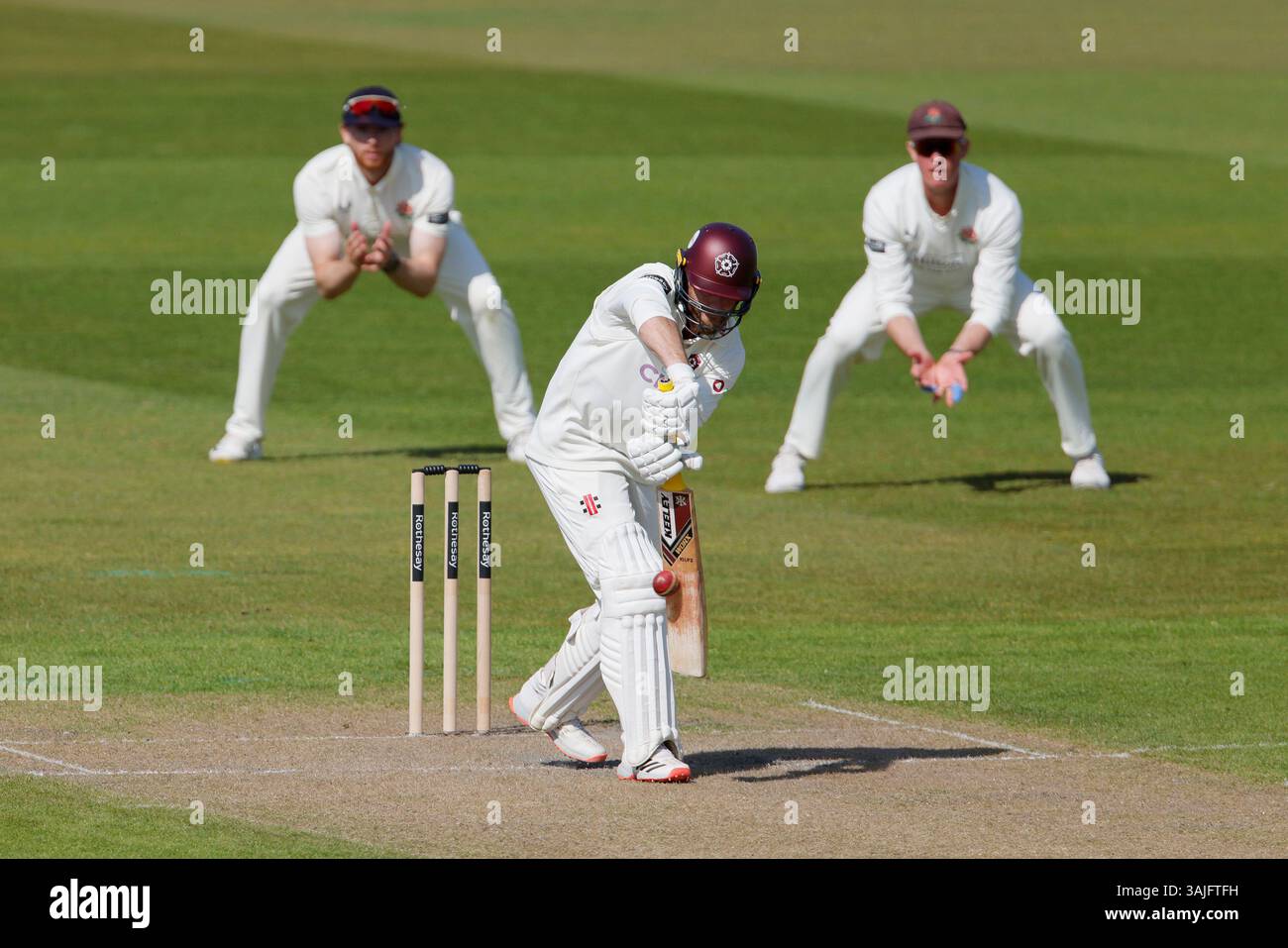 Northamptonshire's Luke Procter bats during day one of the 2025 ...